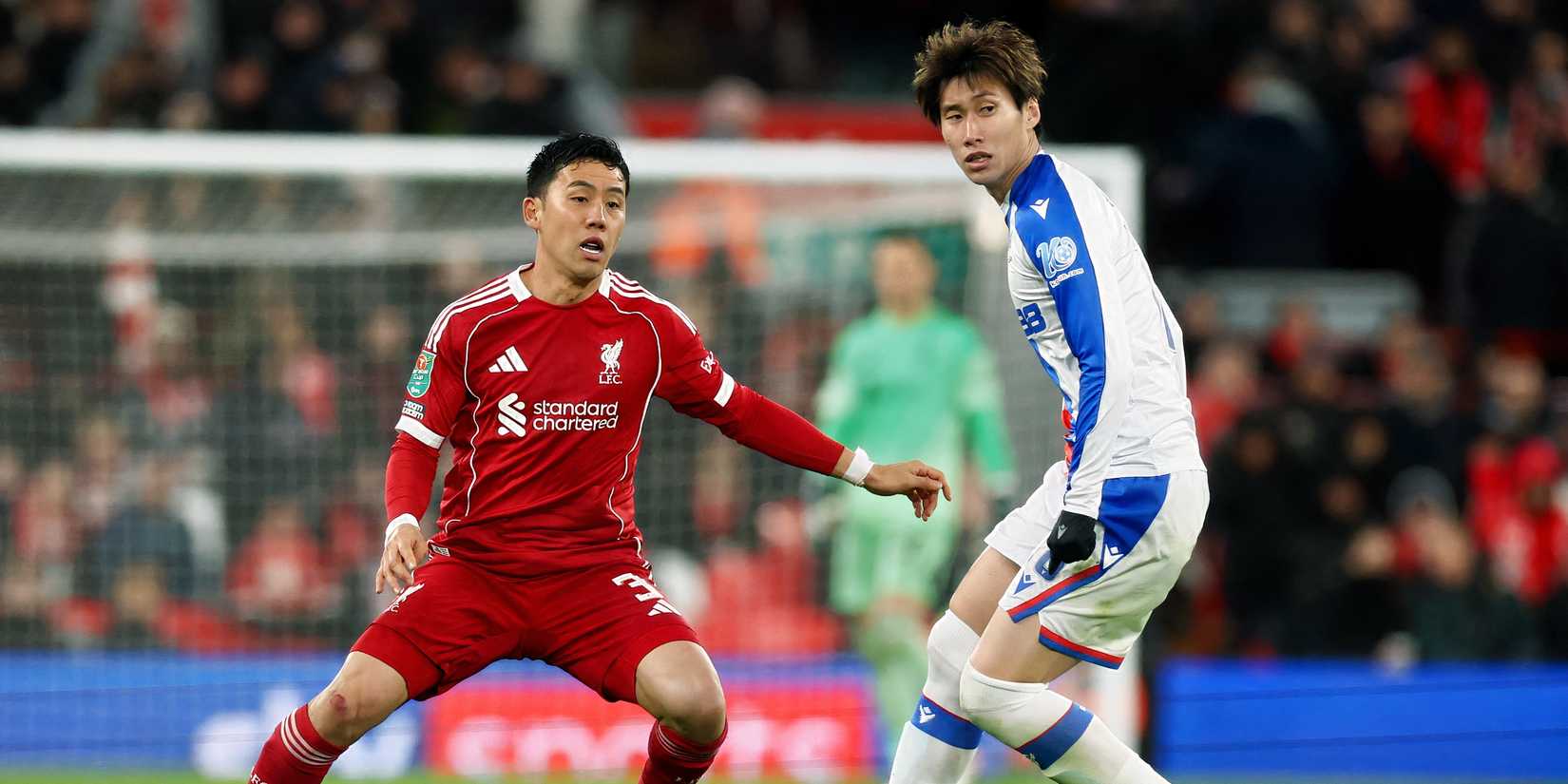 Liverpool's Wataru Endo in action