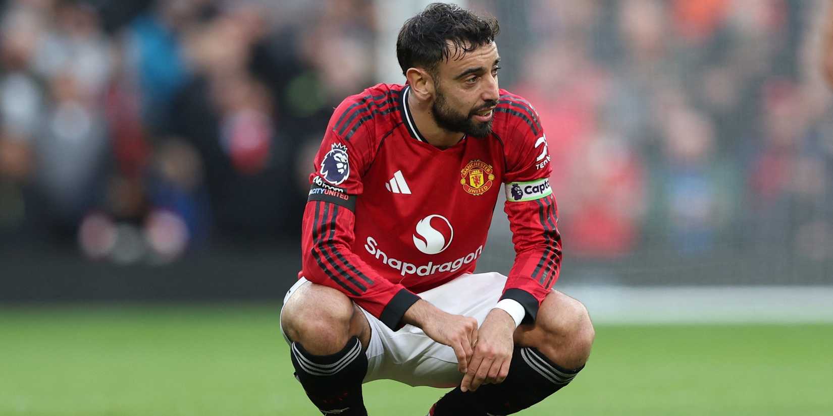 Manchester United's Bruno Fernandes reacts