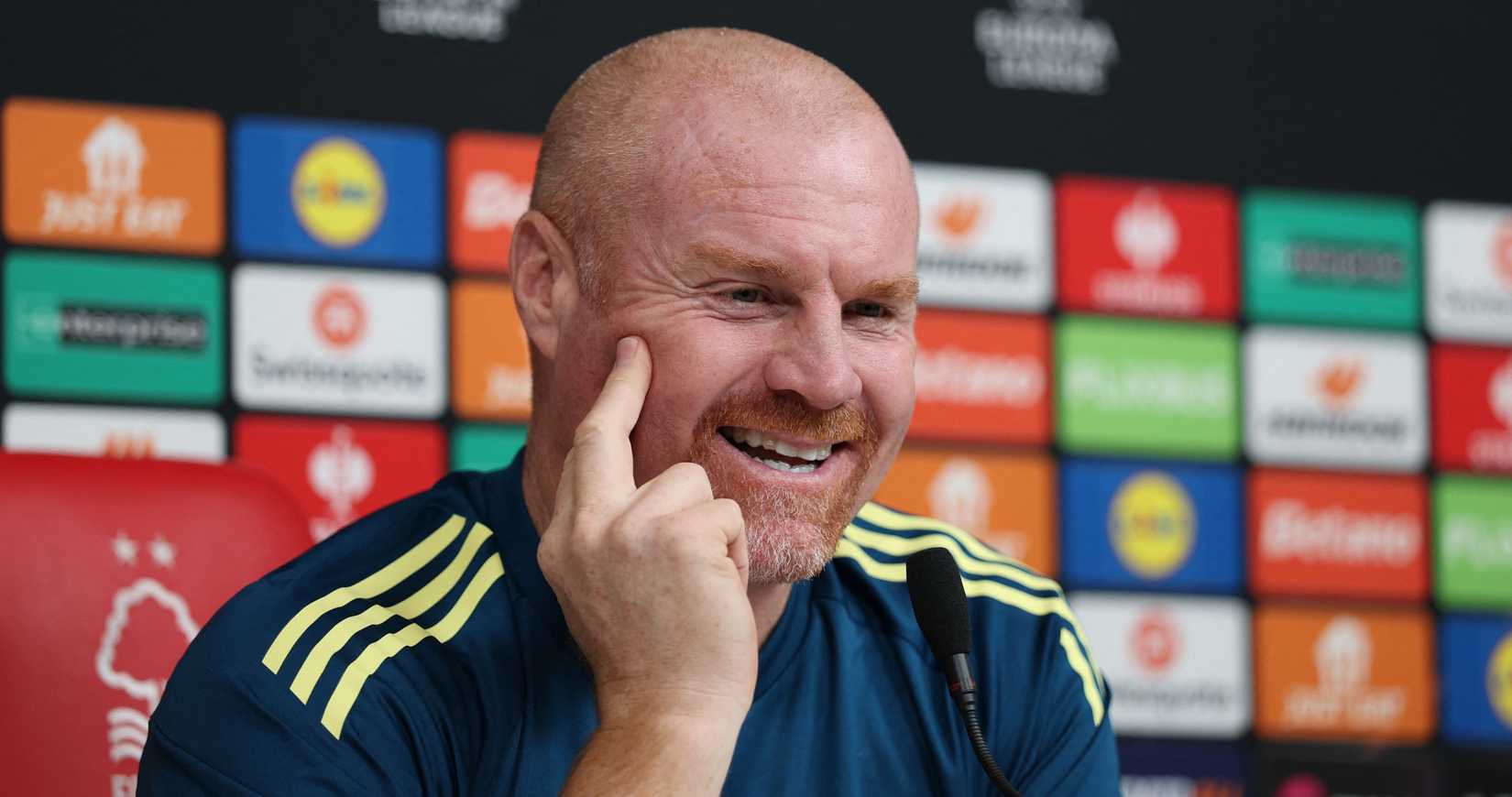 Nottingham Forest manager Sean Dyche during the press conference 