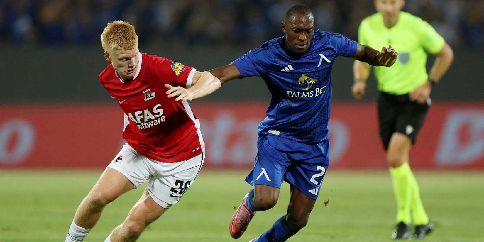 AZ Alkmaar's Kees Smit in action with Levski Sofia's Aldair