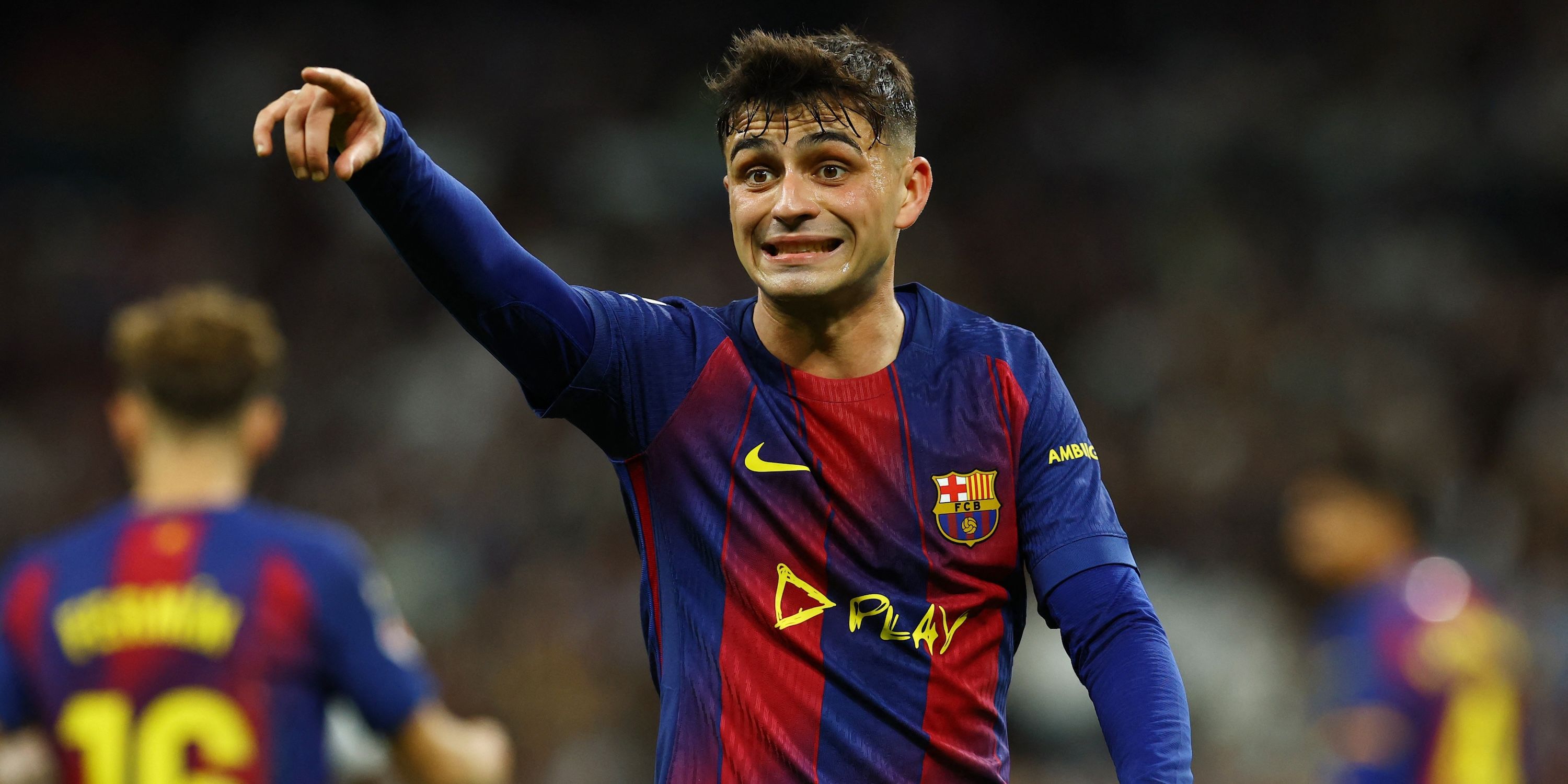  FC Barcelona's Pedri reacts