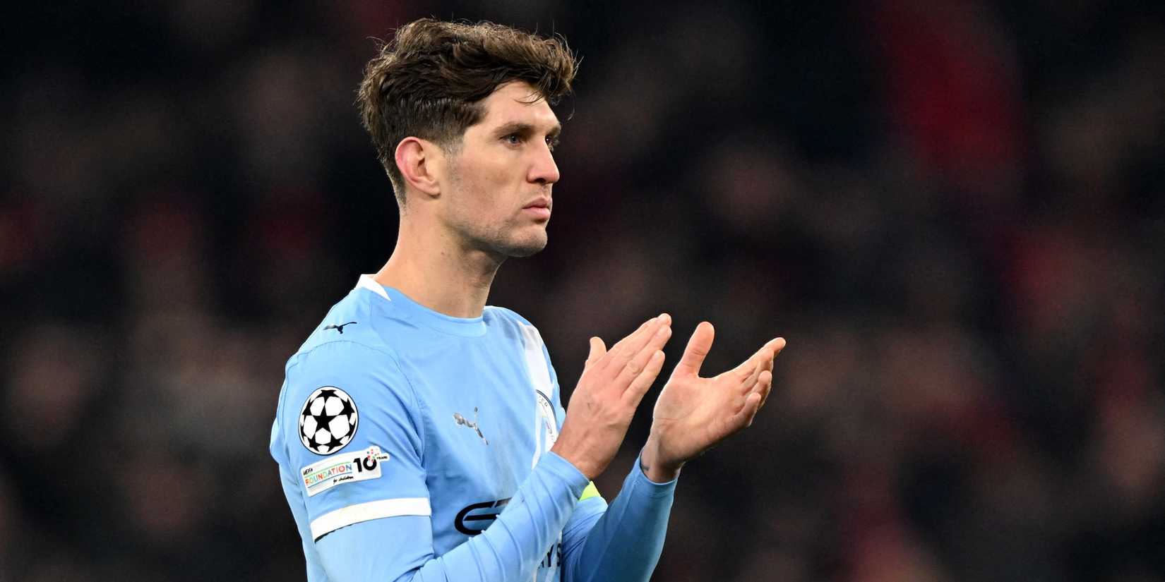 Manchester City's John Stones applauds fans after the match