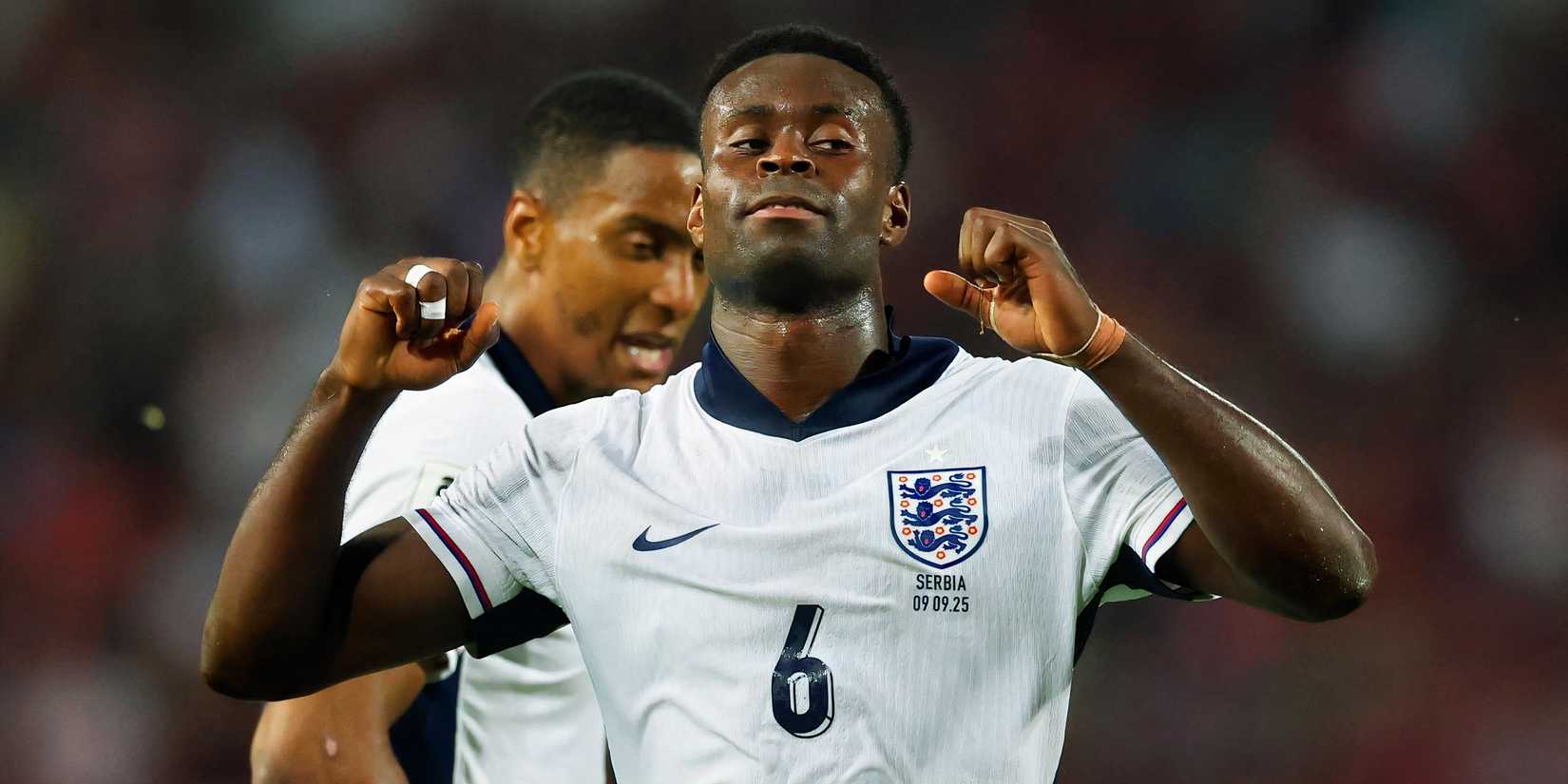 Marc Guehi scores for England