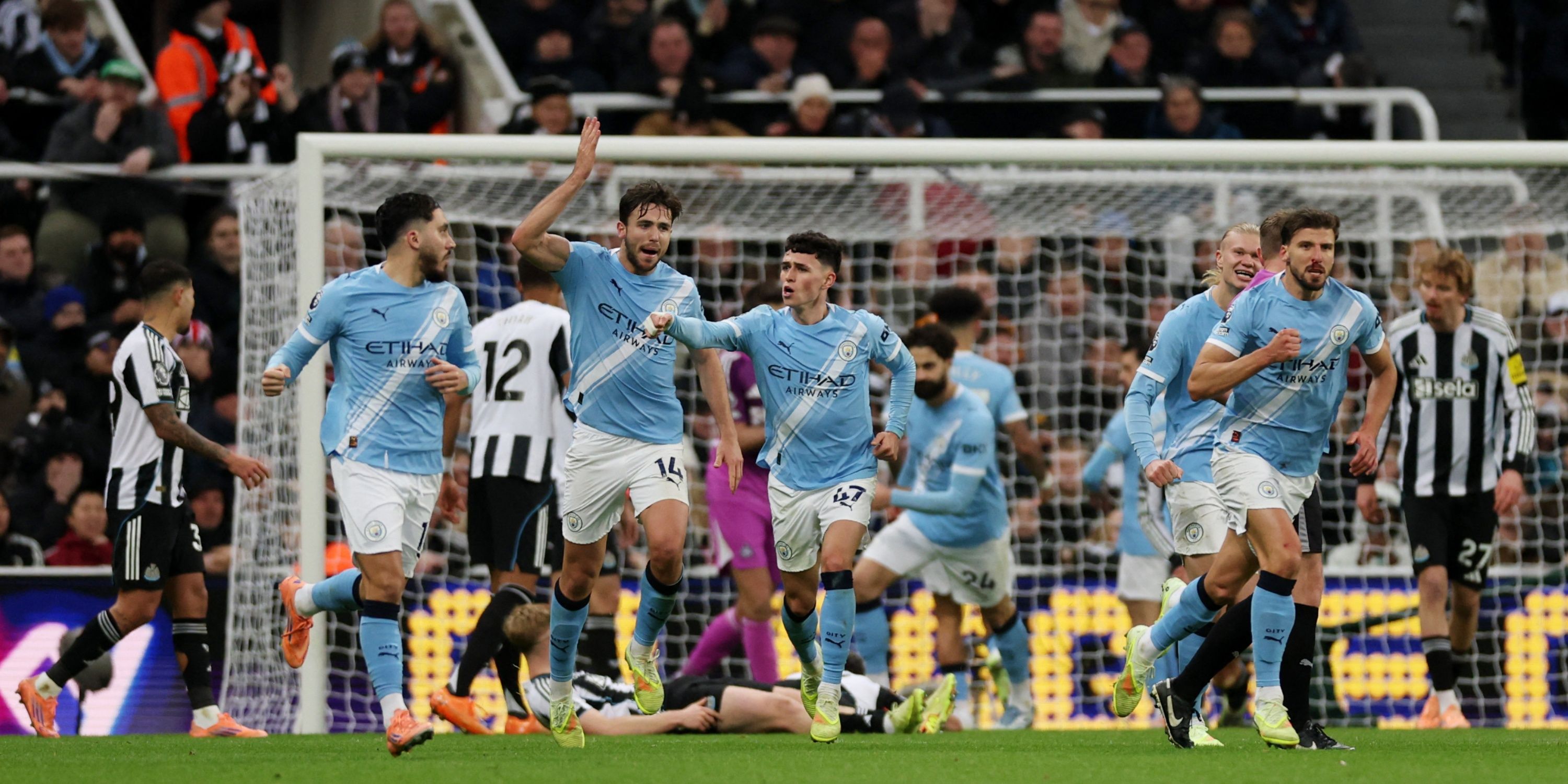 Ruben Dias after scoring against Newcastle