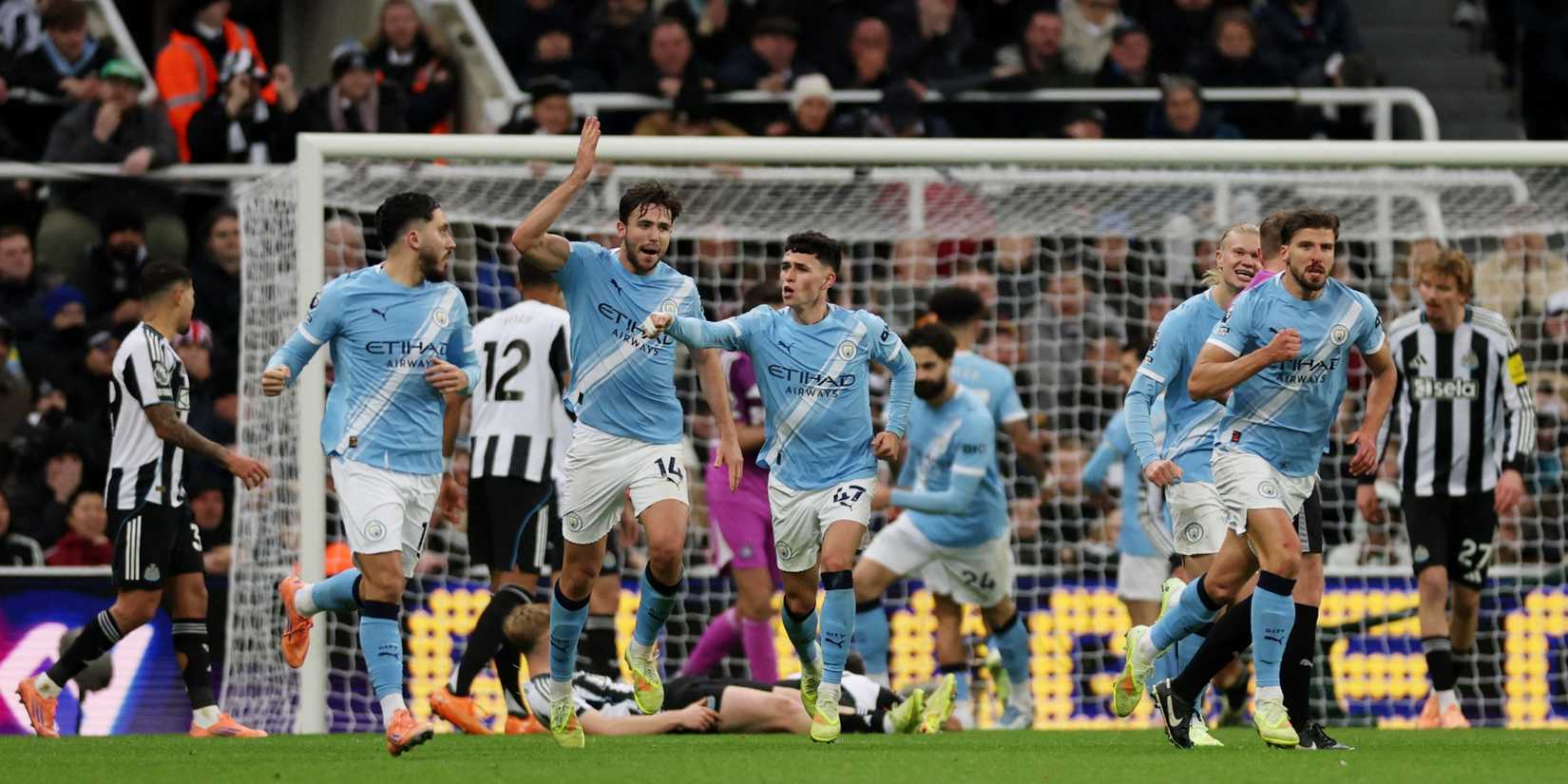 Ruben Dias after scoring vs Newcastle