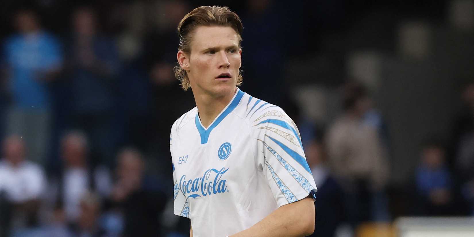 Napoli's Scott McTominay during the warm up before the match