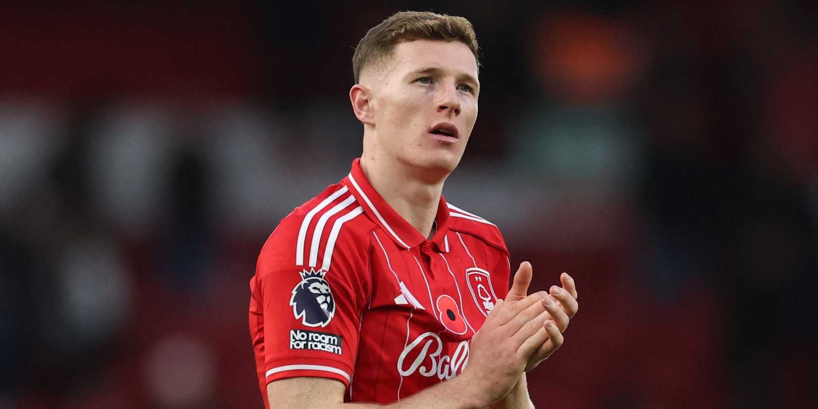 Nottingham Forest's Elliot Anderson celebrates after the match