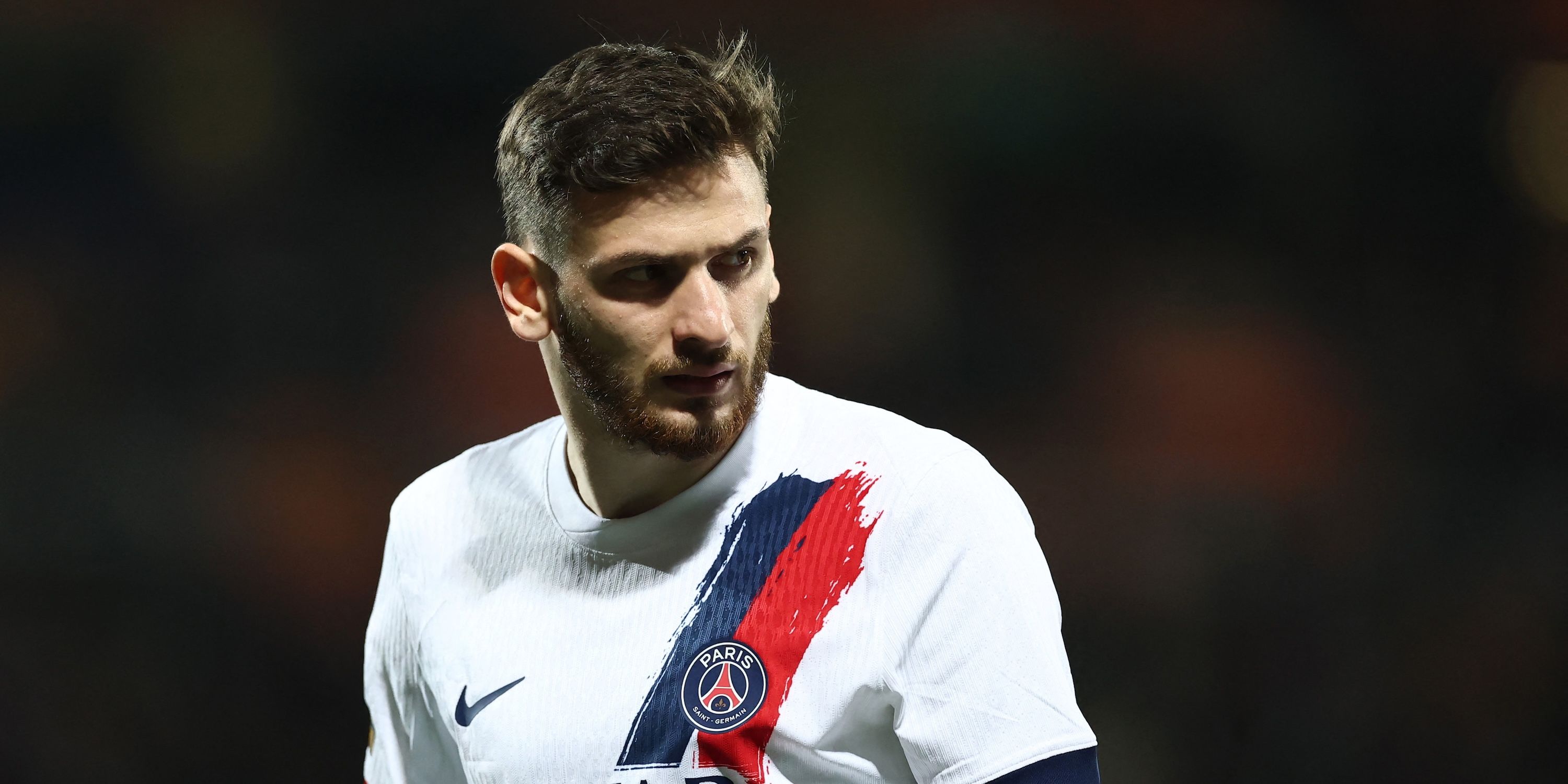 Paris St Germain's Khvicha Kvaratskhelia looks on