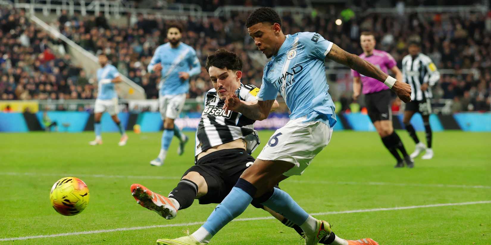 Tino Livramento in action for Newcastle