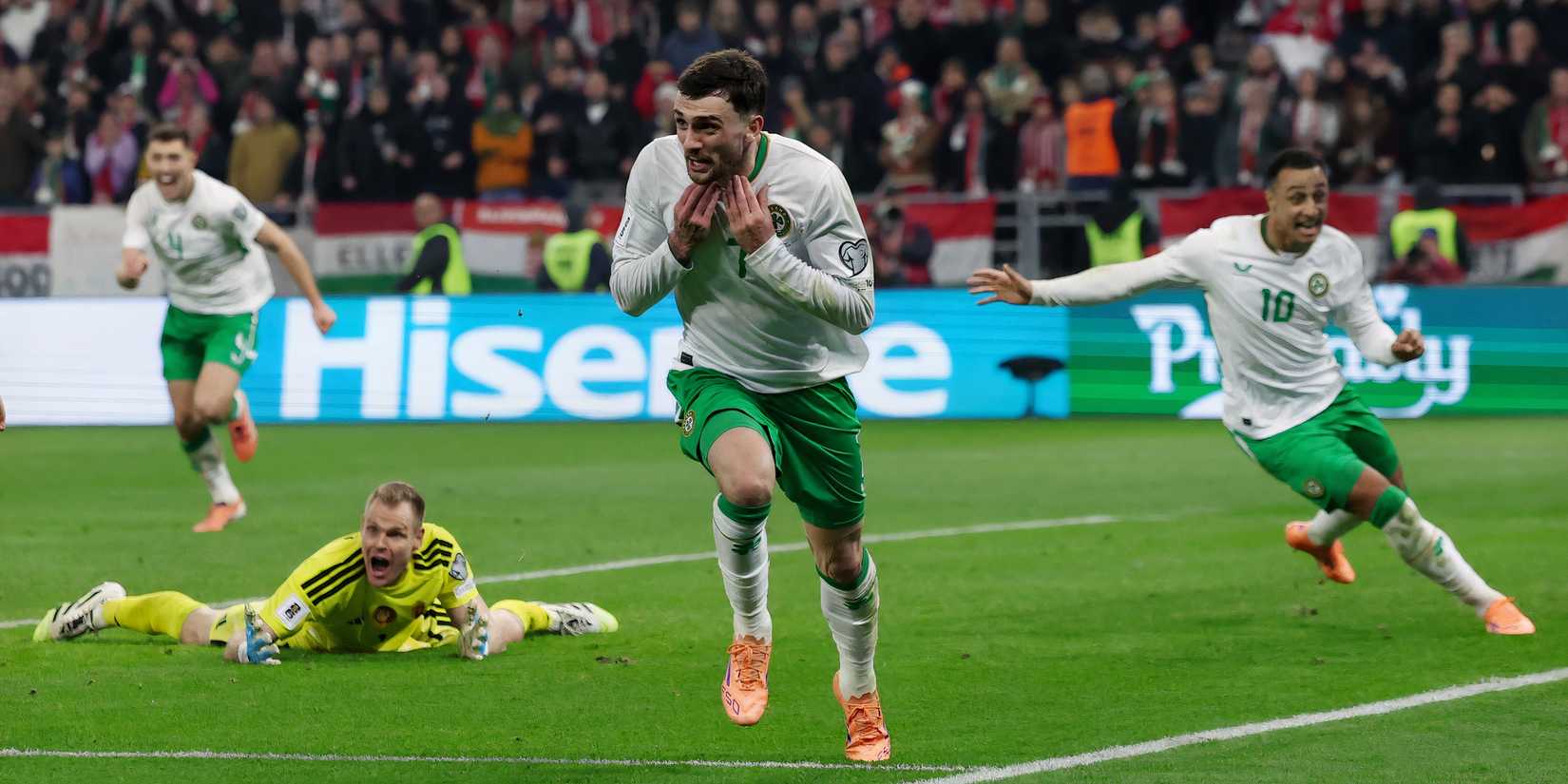 Troy Parrott scores for Ireland