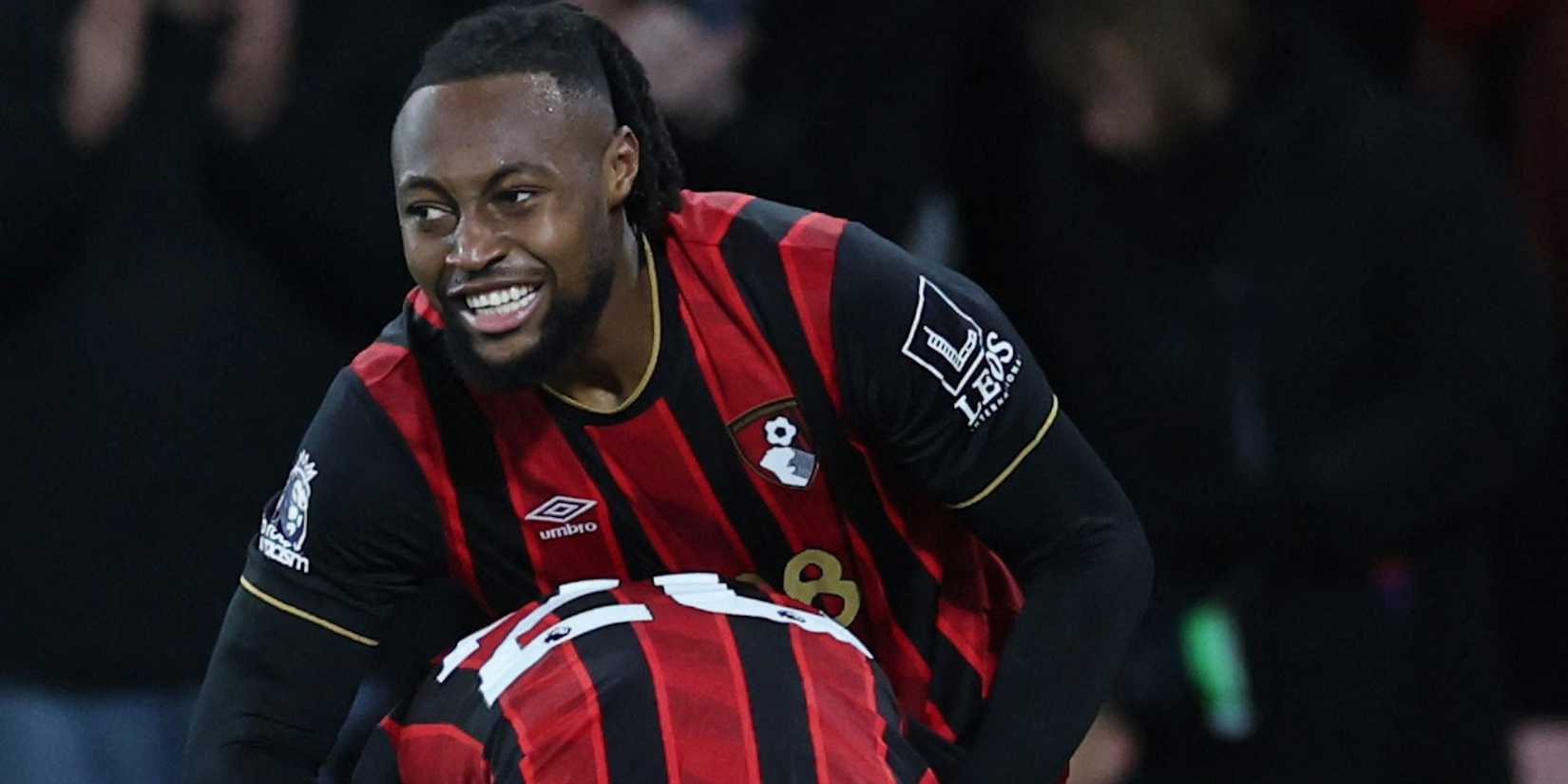 AFC Bournemouth's Antoine Semenyo celebrates scoring their first goa