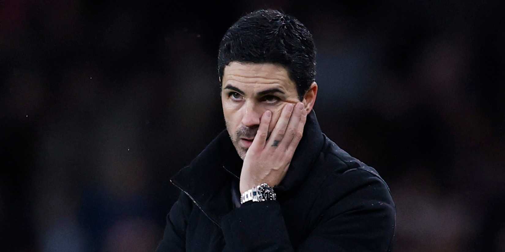 Arsenal manager Mikel Arteta reacts