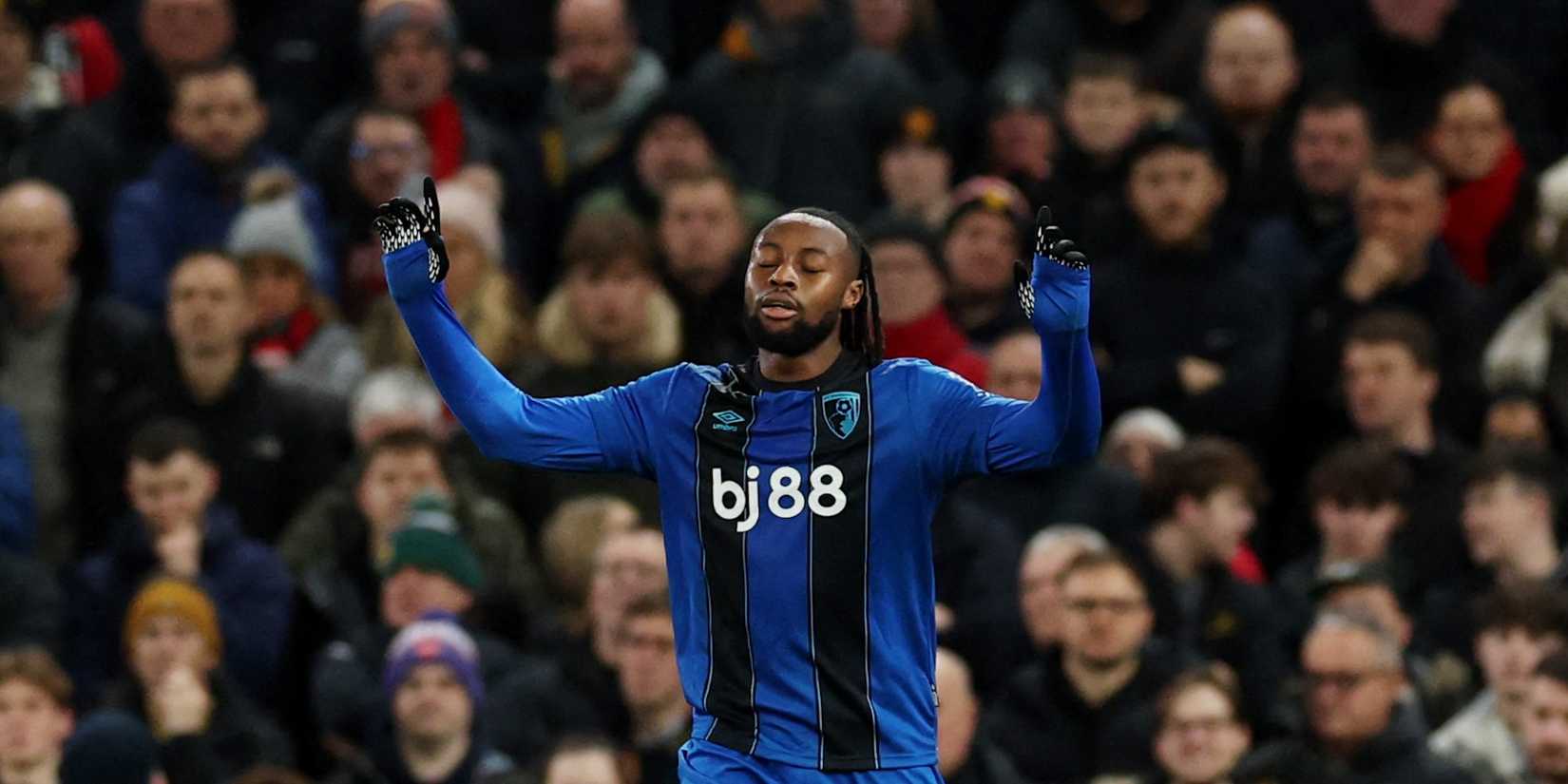 Bournemouth's Antoine Semenyo celebrates scoring their first goal 