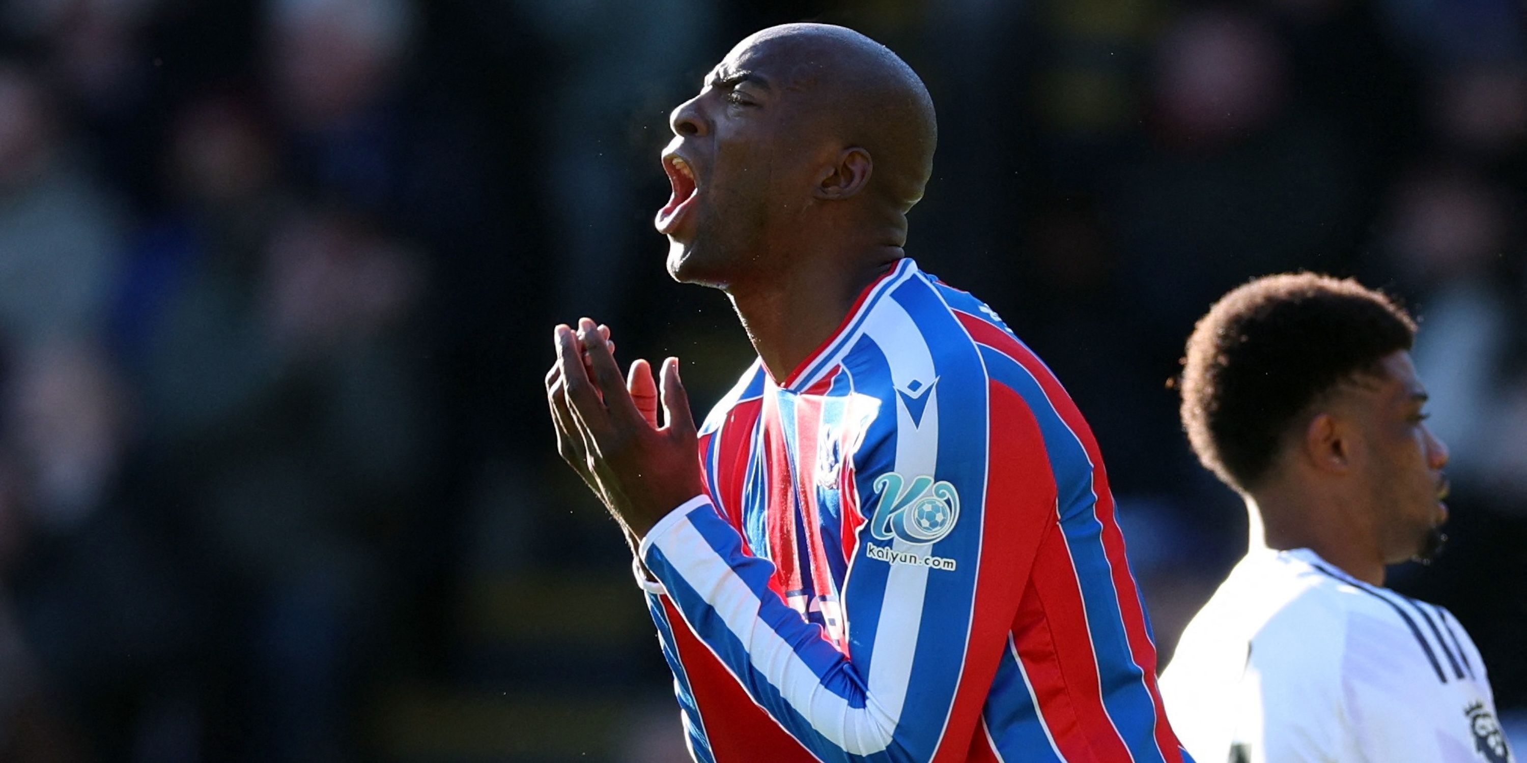 Crystal Palace's Jean-Philippe Mateta reacts
