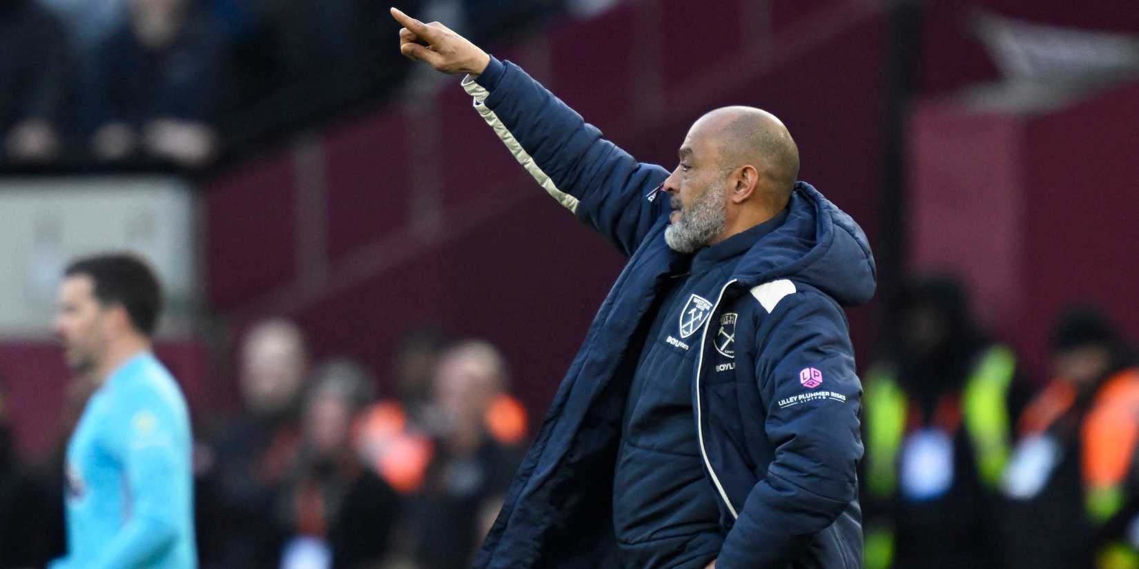 West Ham United manager Nuno Espirito Santo reacts