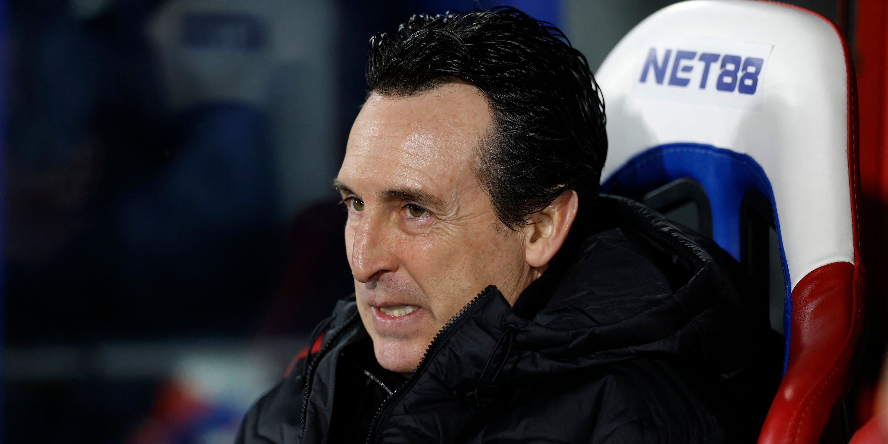 Aston Villa manager Unai Emery looks on before the match