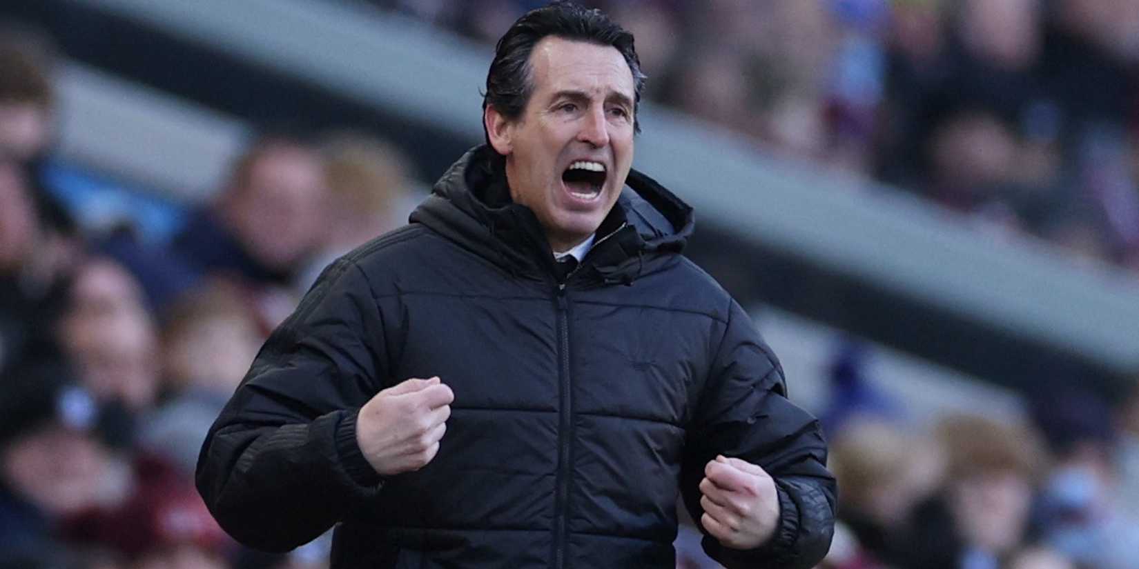 Aston Villa manager Unai Emery reacts