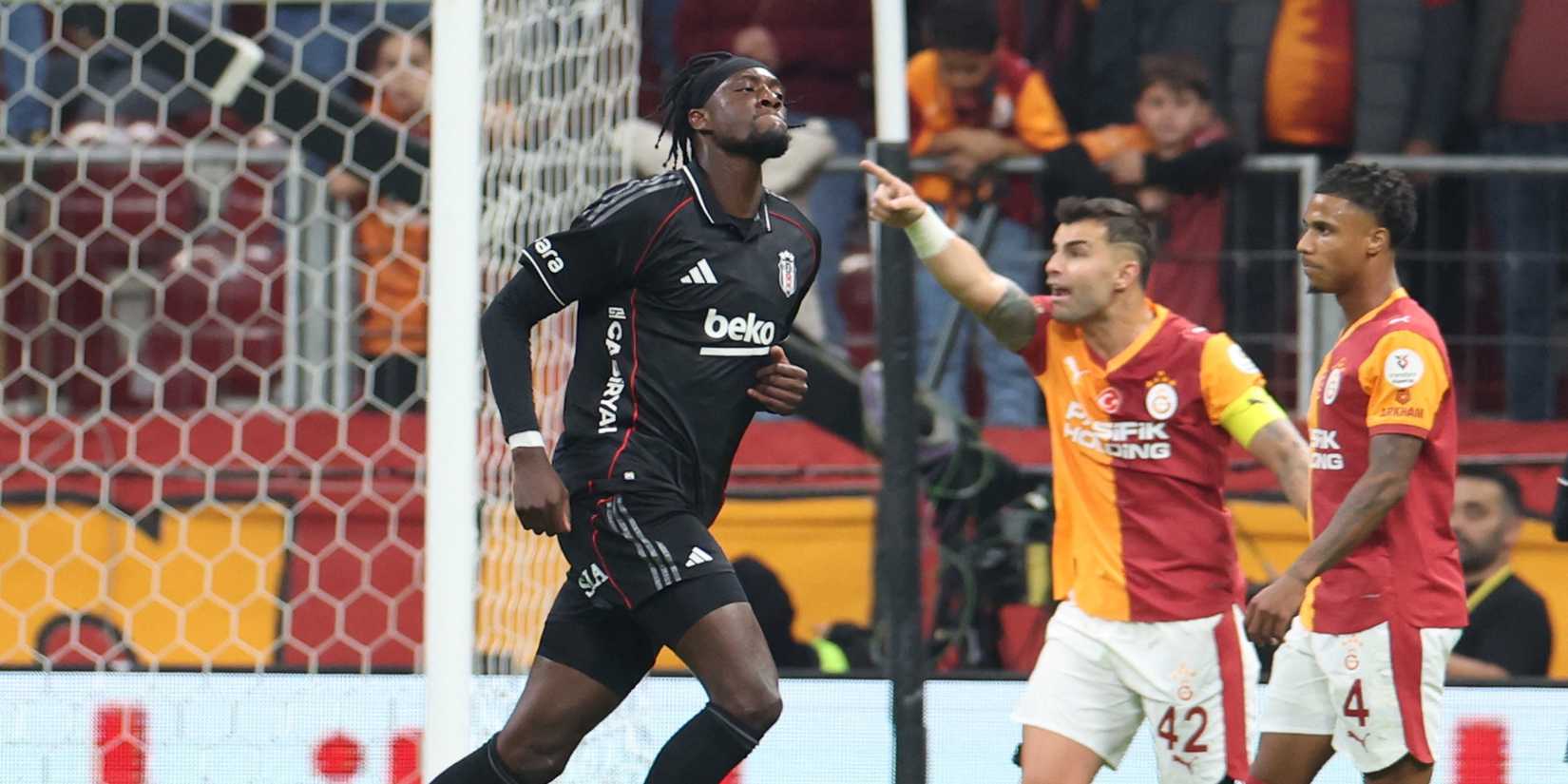 Besiktas's Tammy Abraham celebrates scoring their first goal 