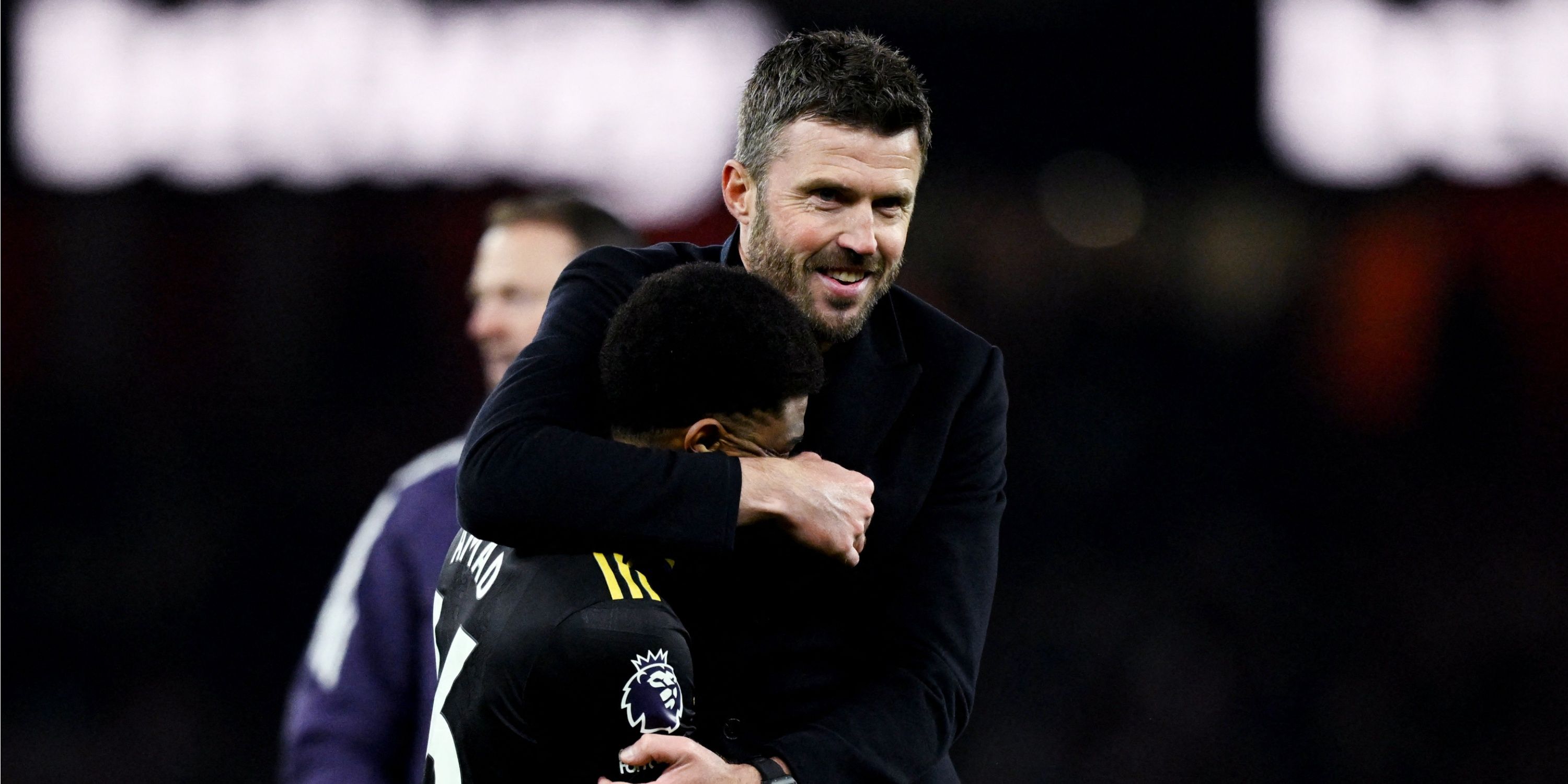 Michael Carrick e Amad Diallo del Manchester United