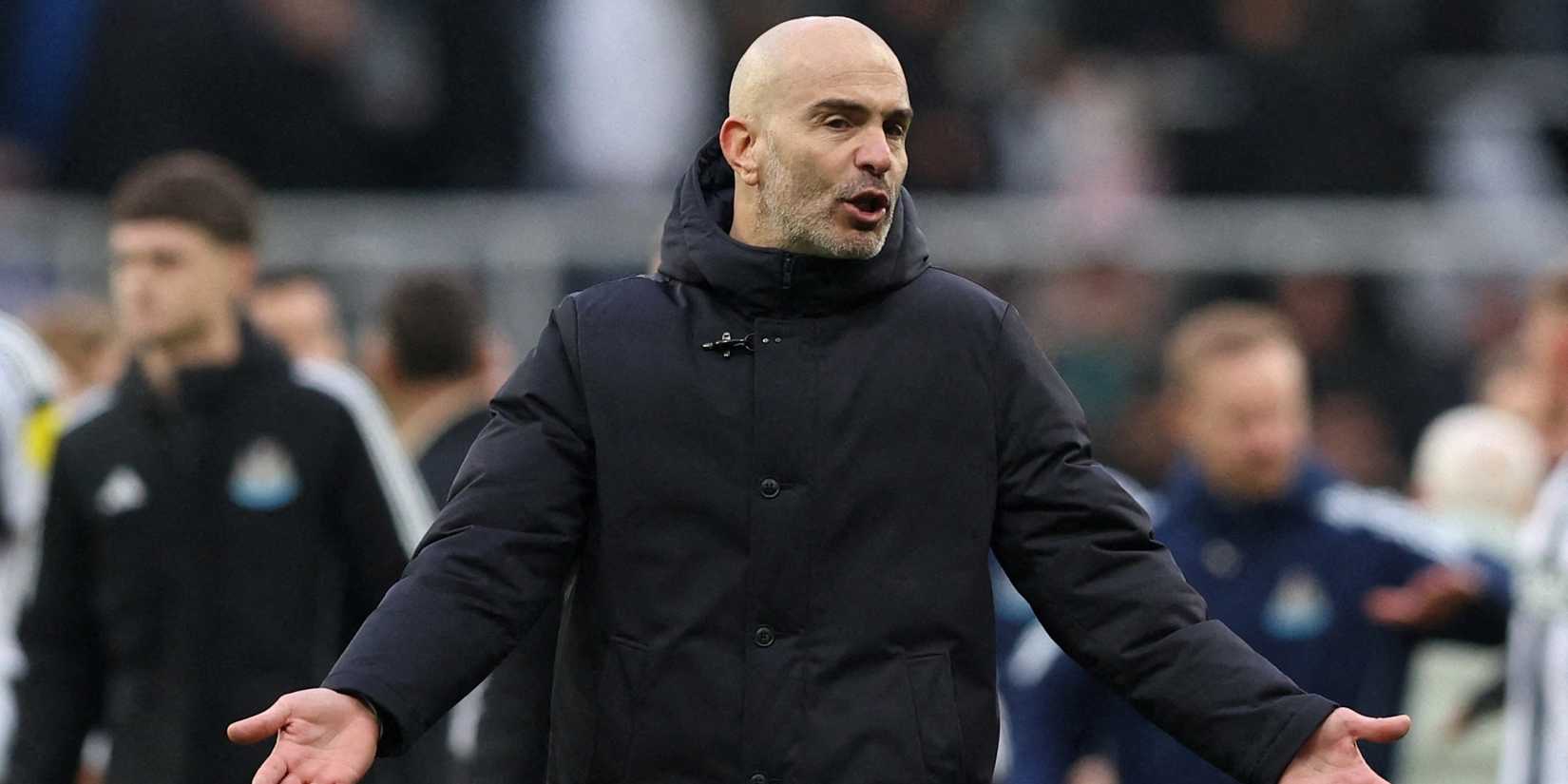 Chelsea manager Enzo Maresca reacts after the match 