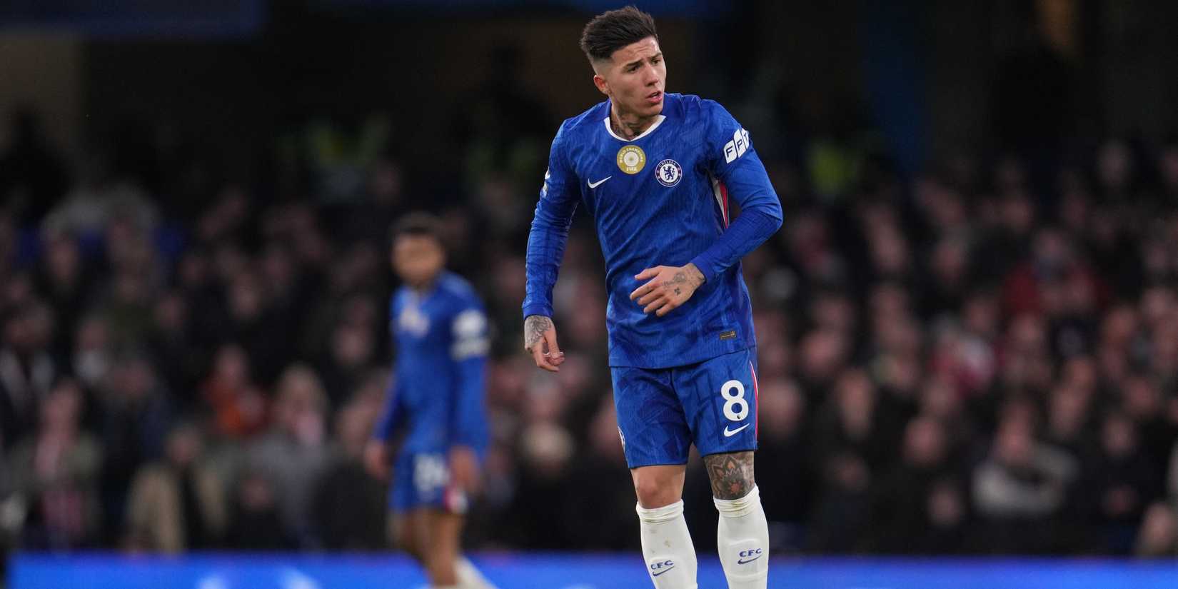 Chelsea's Enzo Fernandez during the Premier League match Chelsea vs Brentford at Stamford Bridge