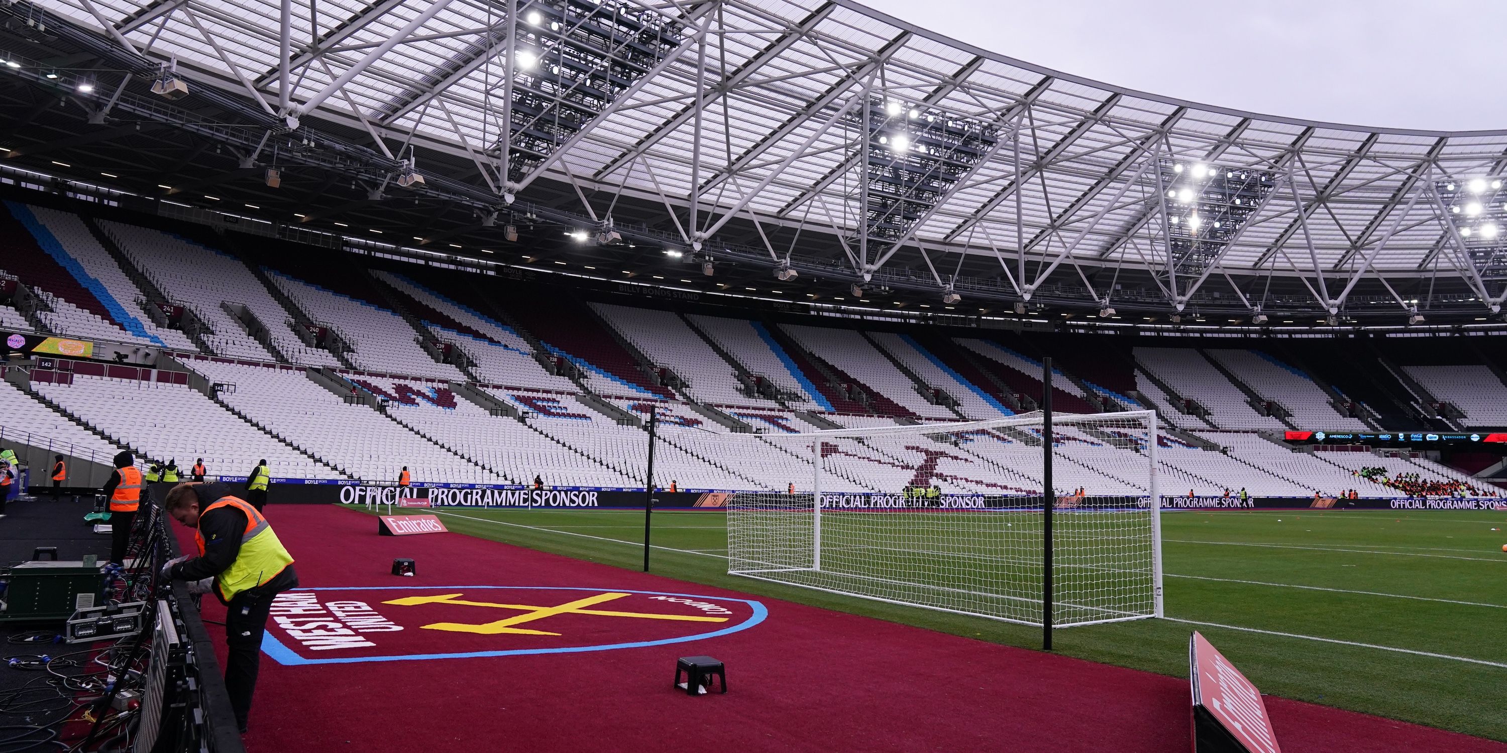 Panoramic view of the London Stadium before the Emirates FA Cup third round match between West Ham United and Queens Park Rangers