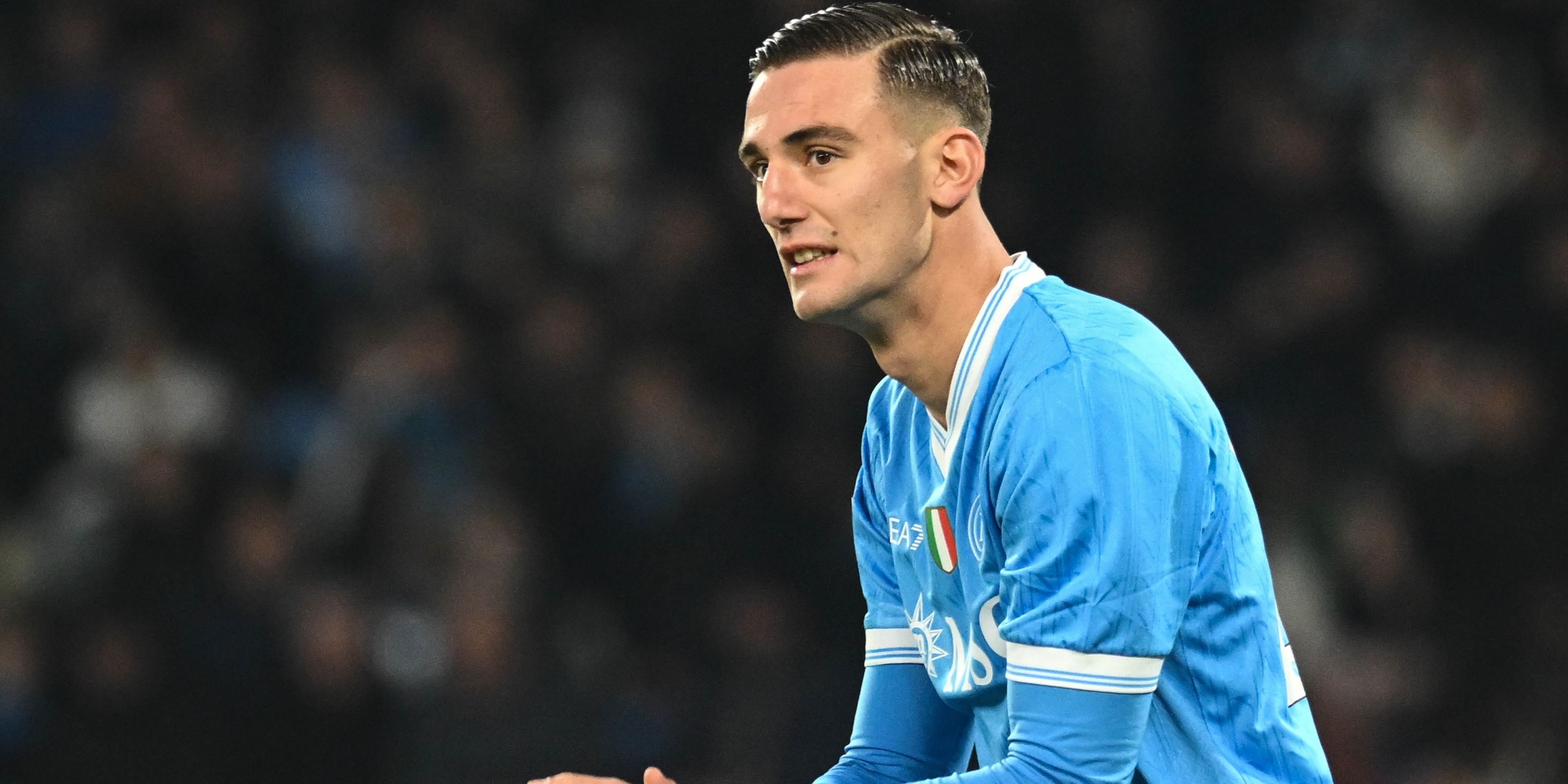 SSC Napoli's Lorenzo Luca gestures