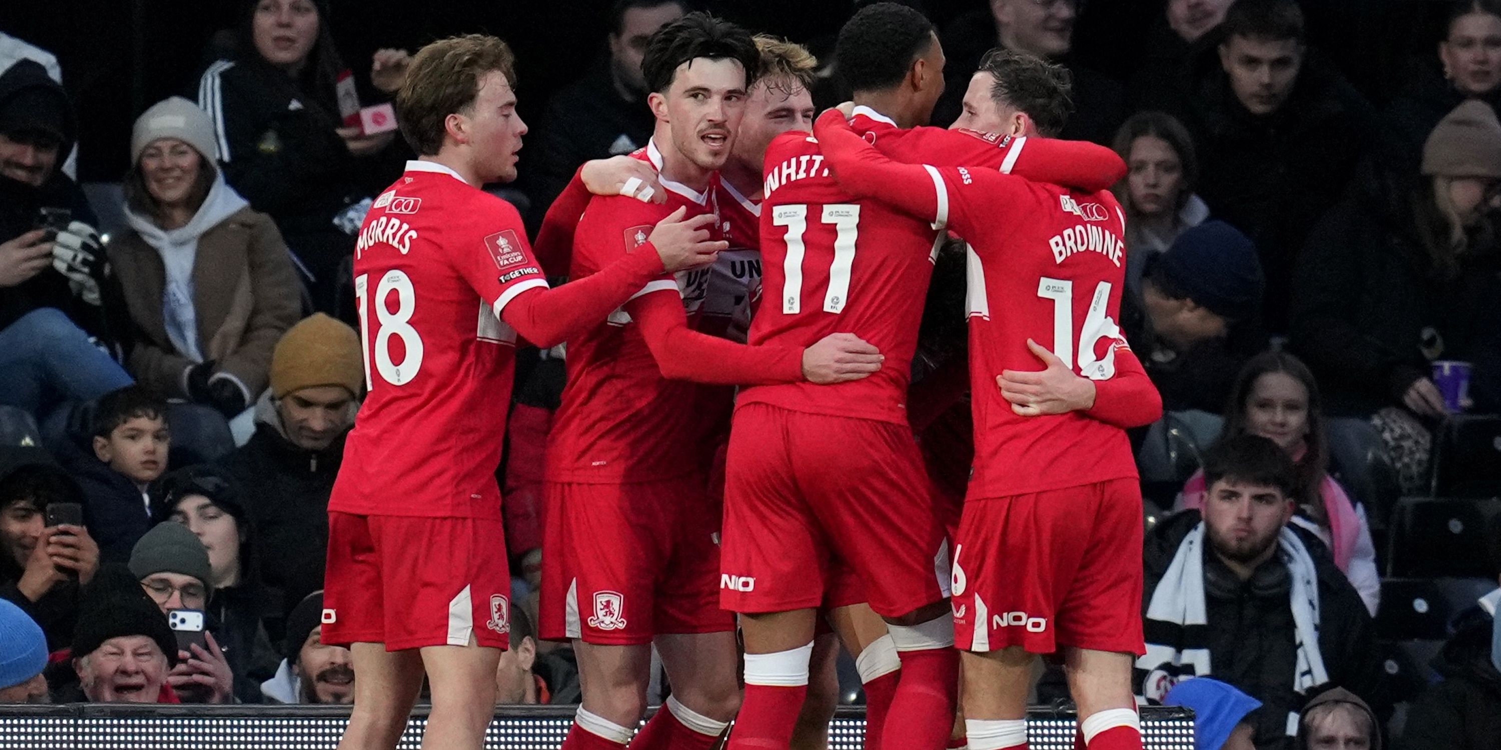 Hayden Hackney, do Middlesbrough, comemora seu primeiro gol 