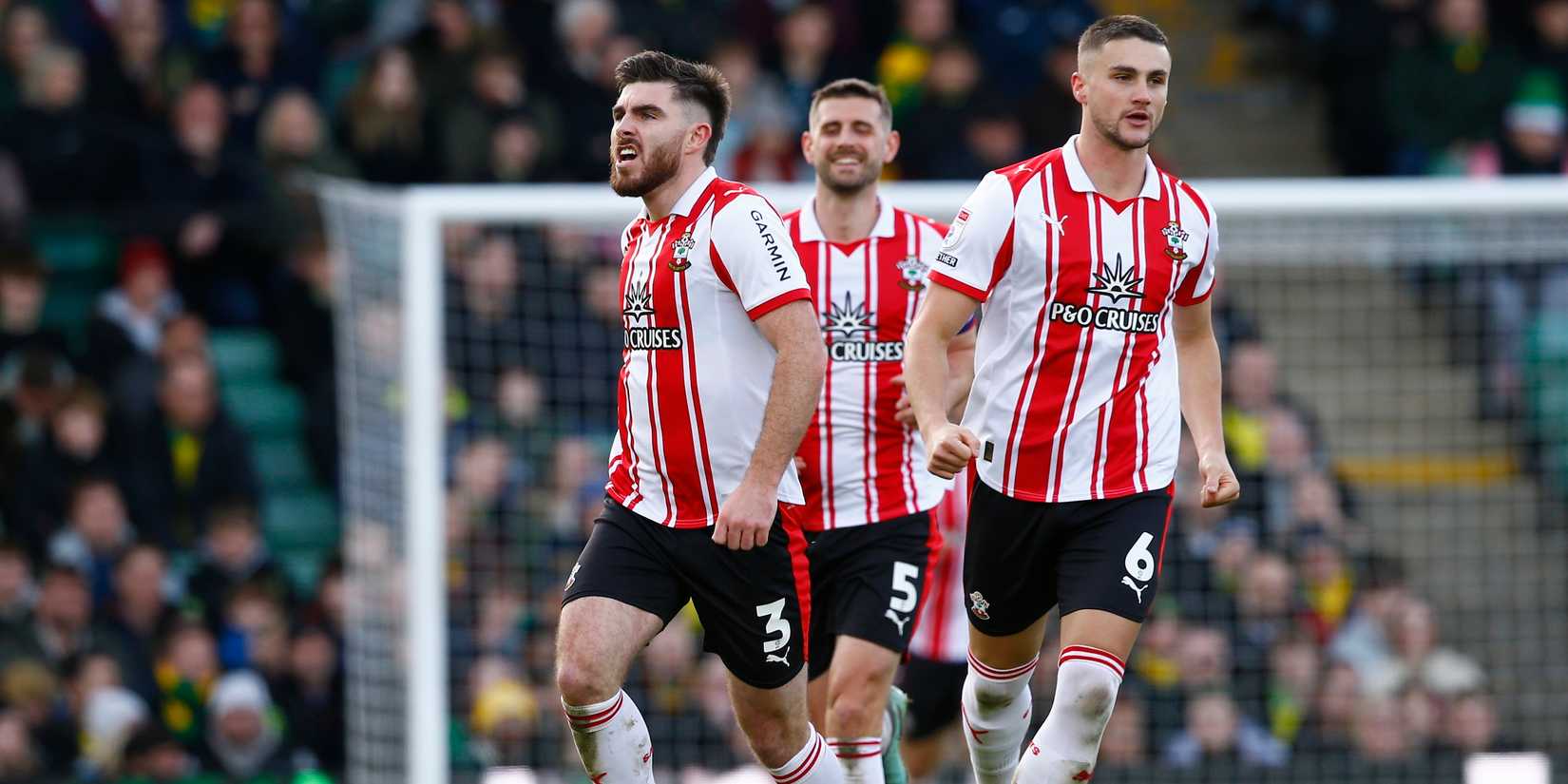 Southampton's Ryan Manning celebrates scoring his first team goal