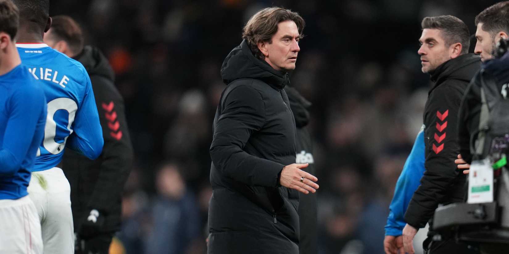 Thomas Frank manager of Tottenham Hotspur at full time