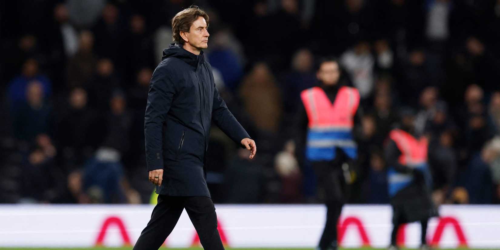 Tottenham Hotspur manager Thomas Frank looked frustrated after first game