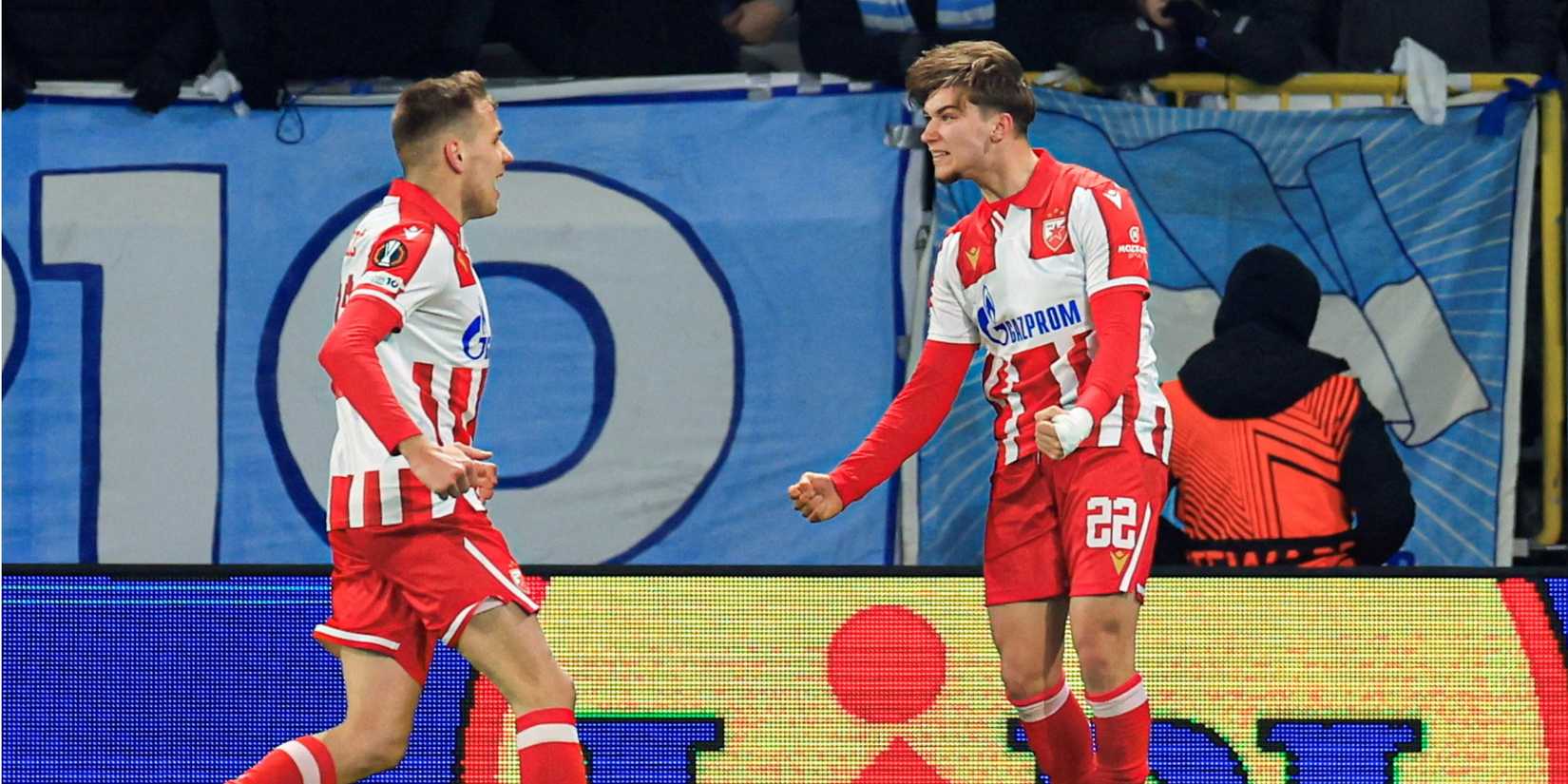 Vasilije Kostov celebrating for Red Star Belgrade