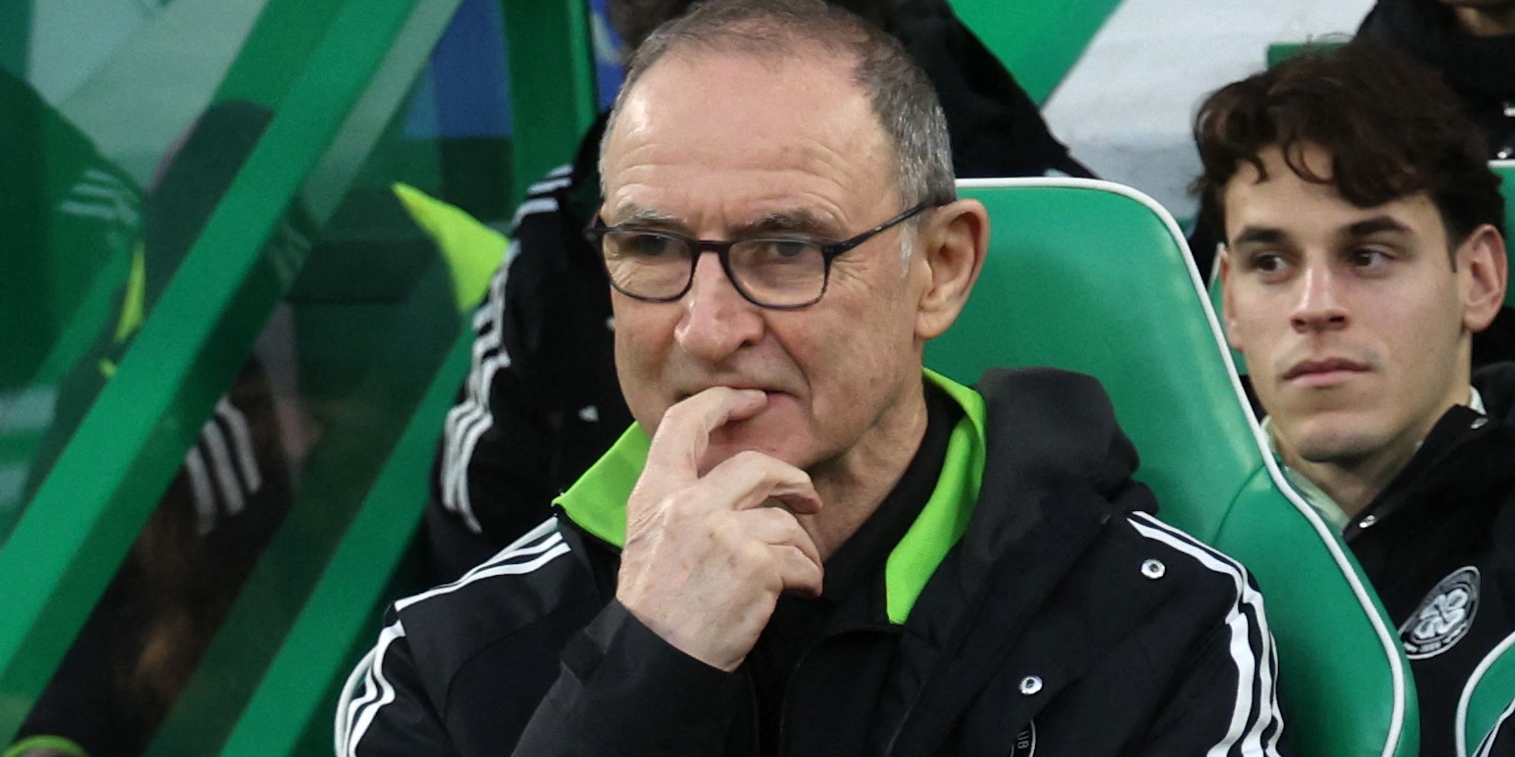 O técnico interino do Celtic, Martin O'Neill, antes do jogo