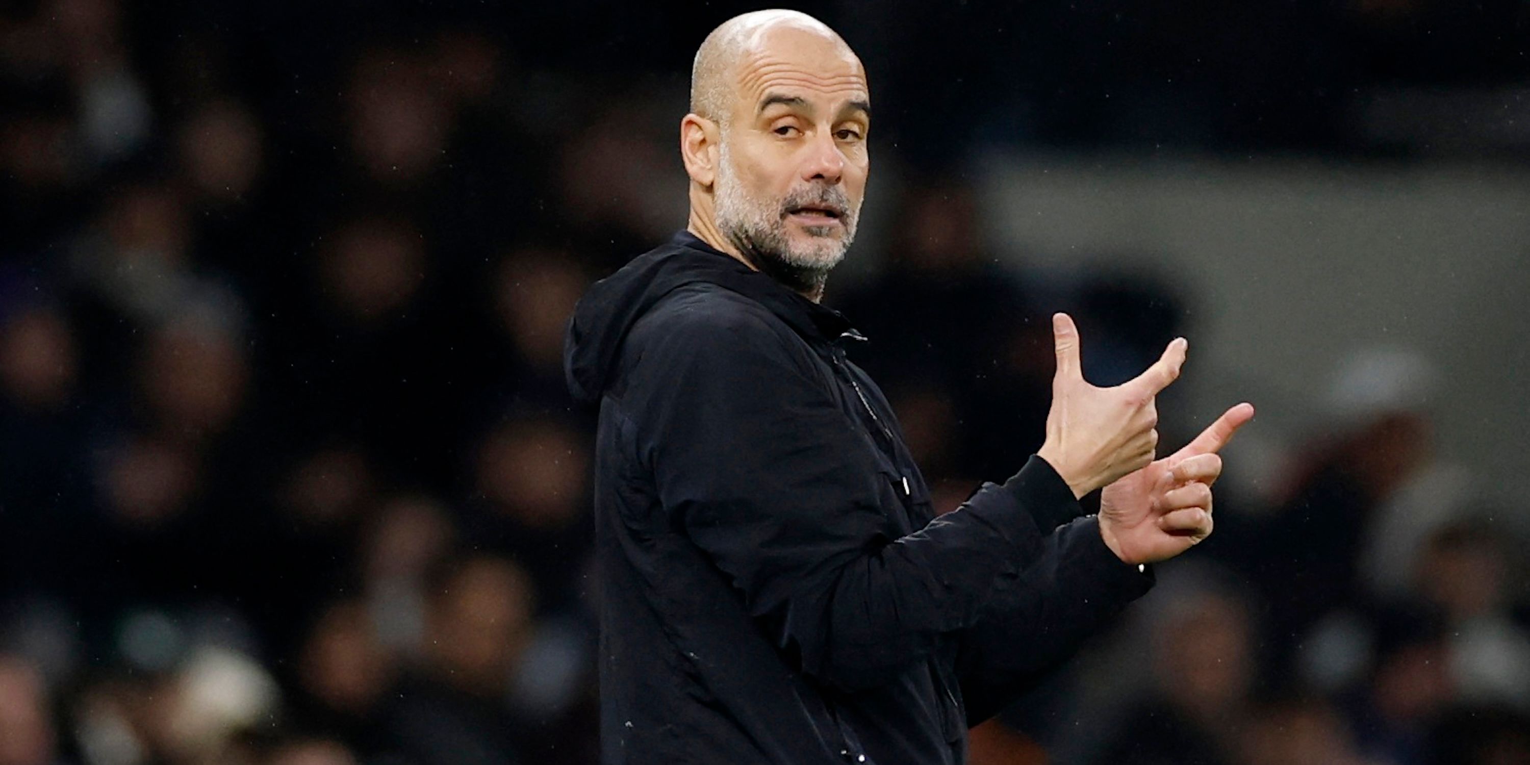 Manchester City coach Guardiola's reaction 