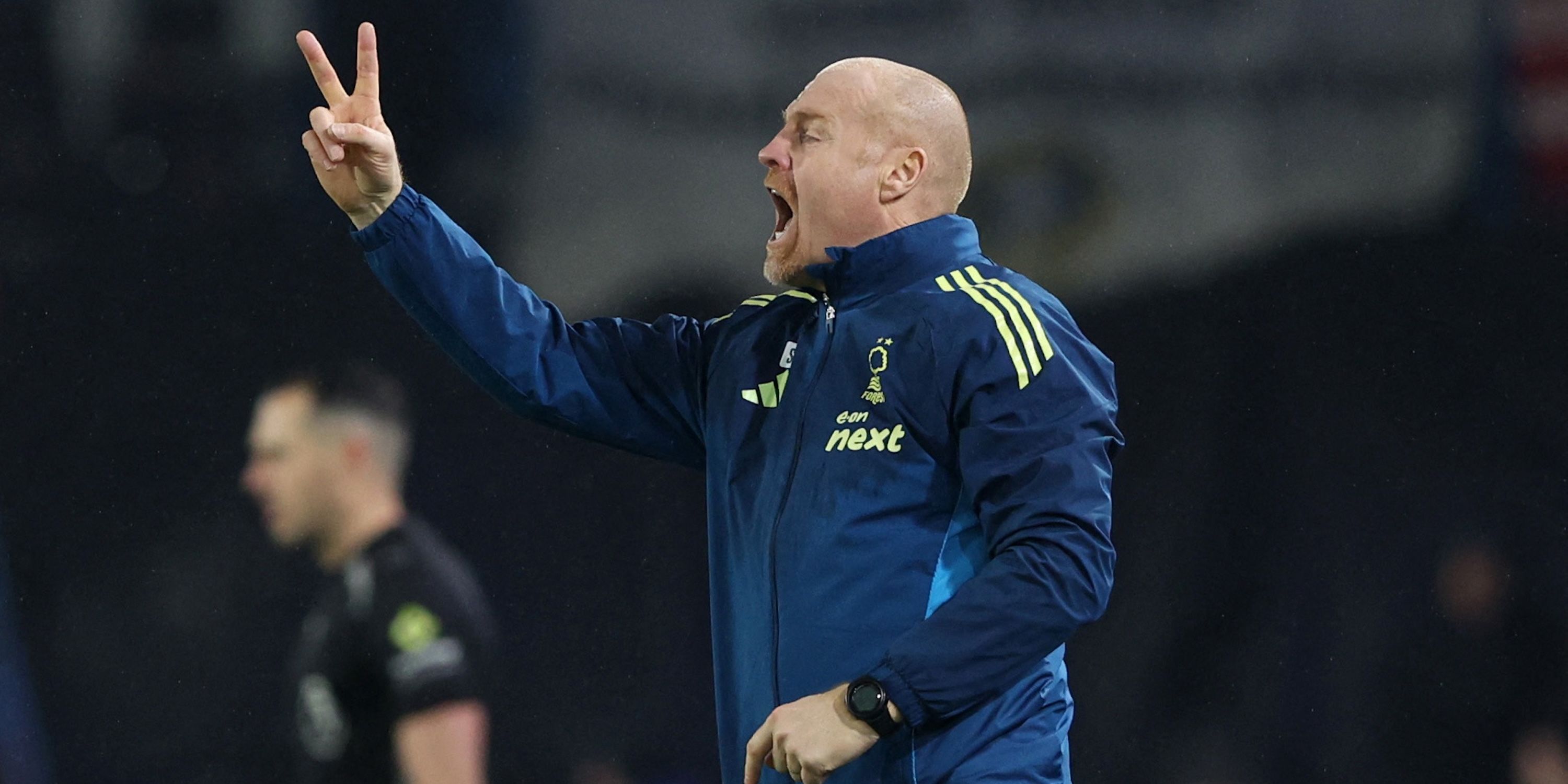     Nottingham Forest manager Sean Dyche during the game