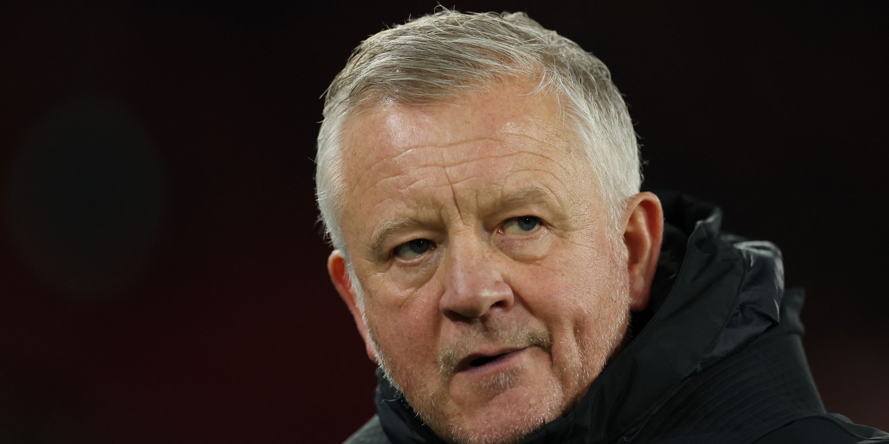 O técnico do Sheffield United, Chris Wilder, antes do jogo