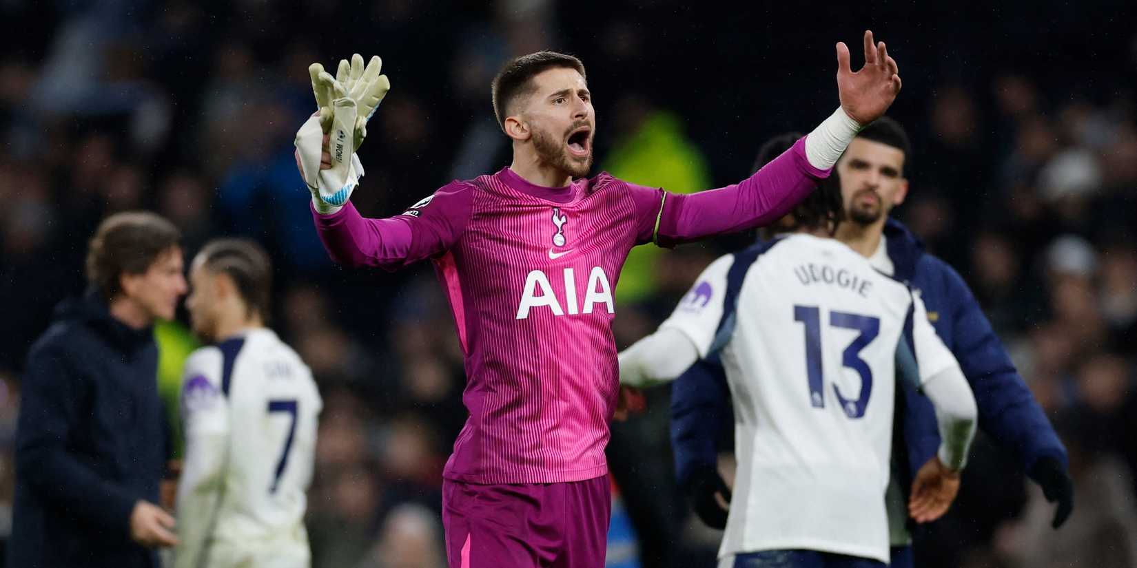 Tottenham Hotspur's Guglielmo Vicario post-match reaction