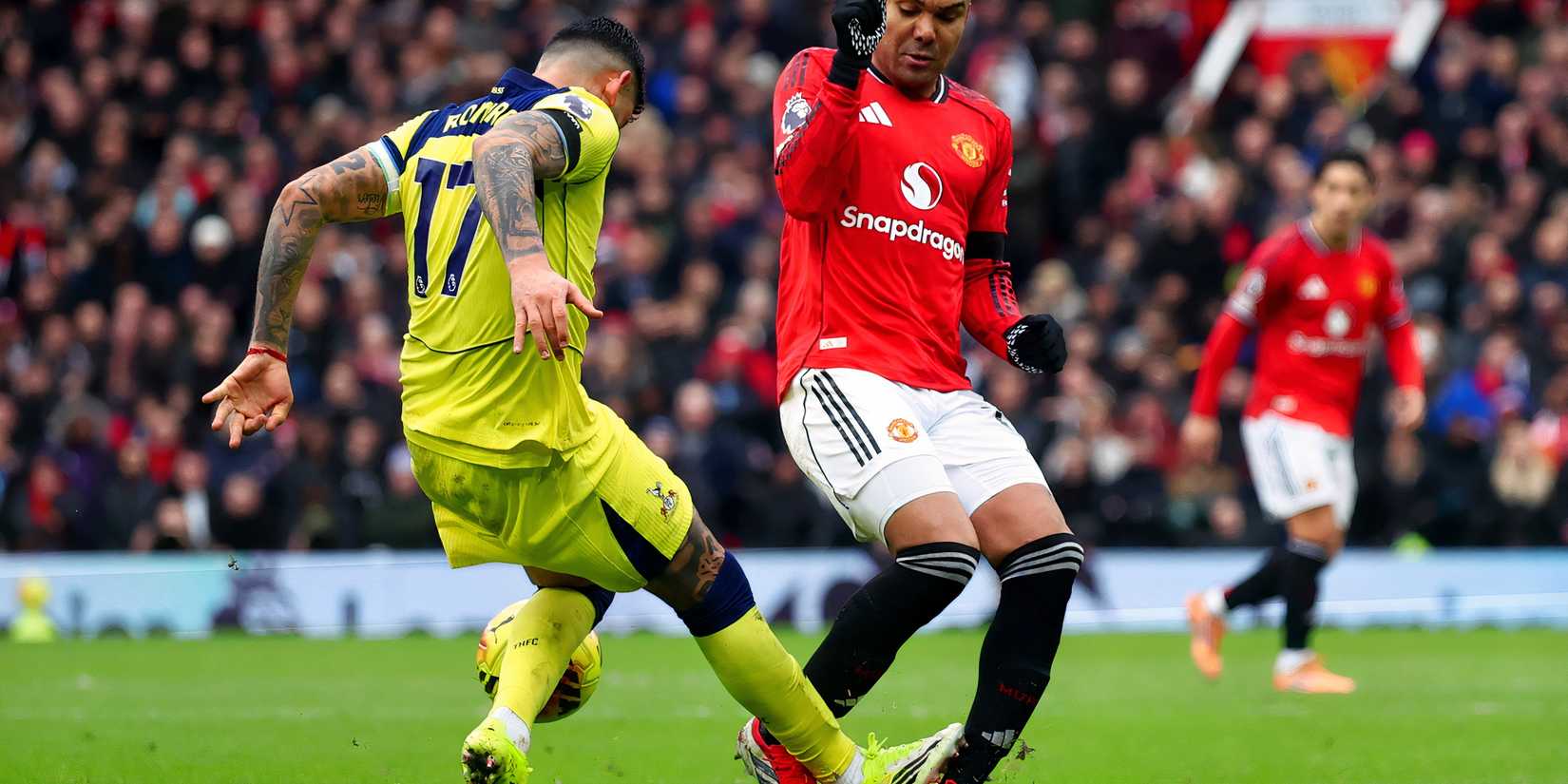Tottenham's Cristian Romero is sent off