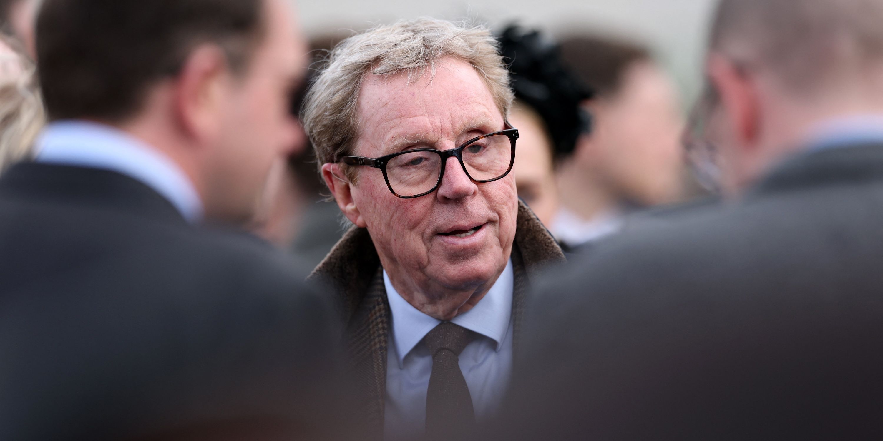 Former football manager Harry Redknapp is pictured ahead of the days races 