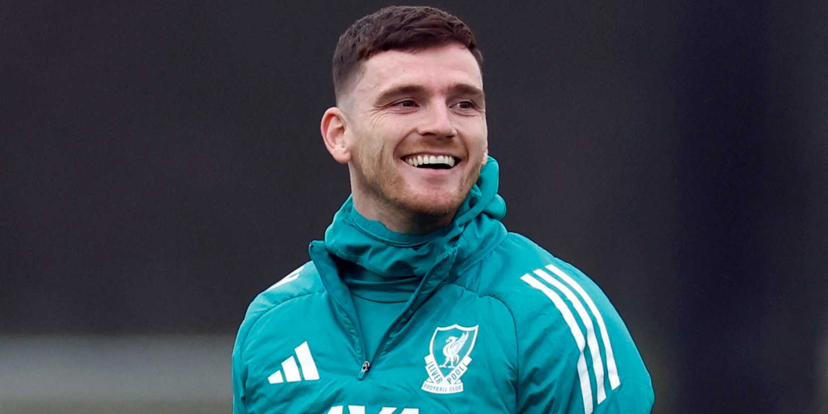 Andy Robertson di Liverpool durante l'allenamento