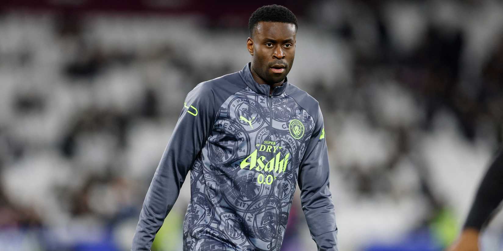 Manchester City's Marc Guehi during the warm up before the match