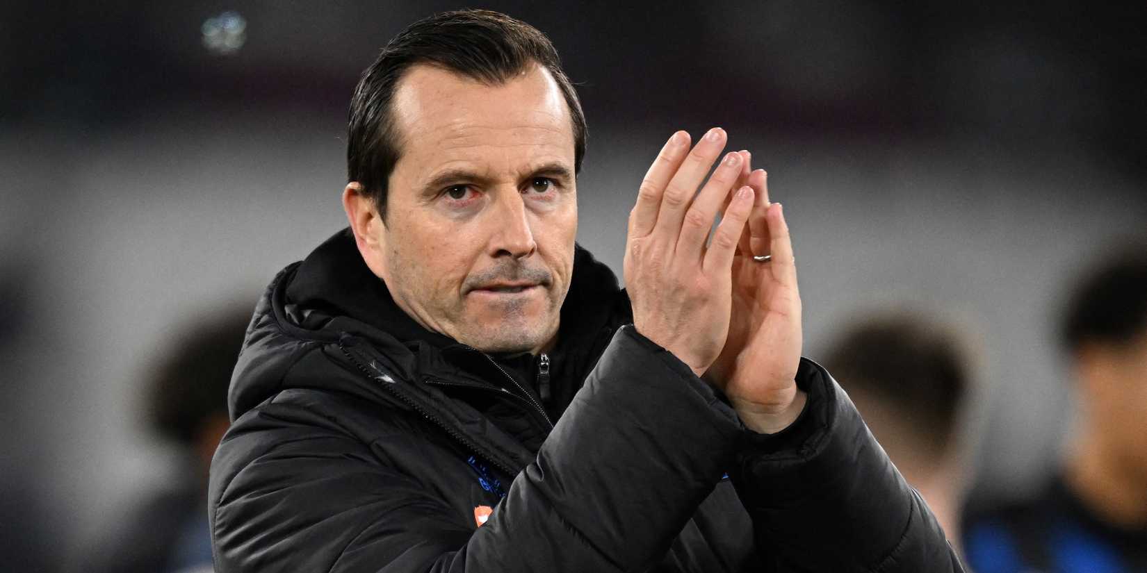 Queens Park Rangers manager Julien Stephan looks dejected after the match