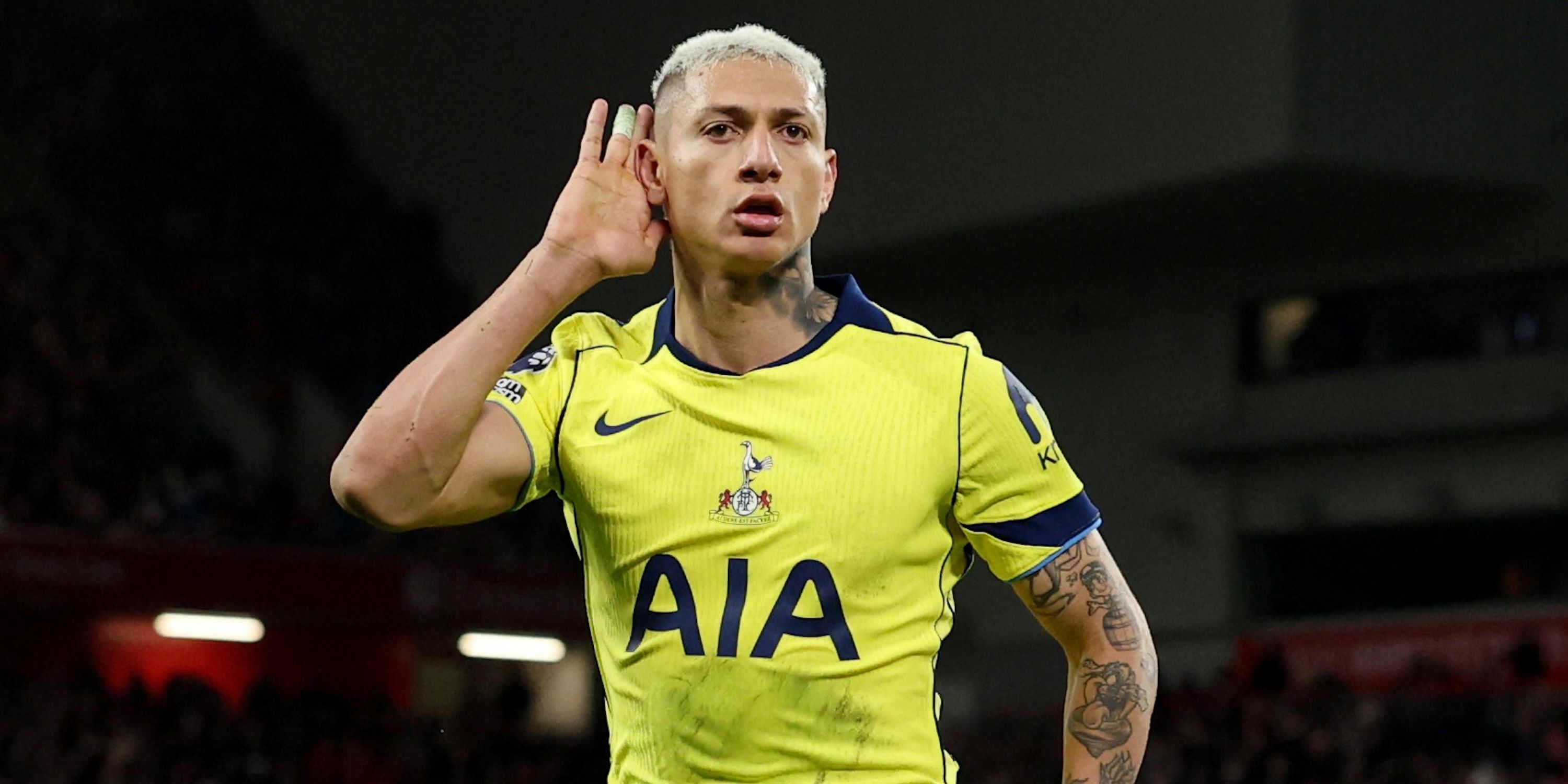 Tottenham Hotspur's Richarlison celebrates scoring their first goal 