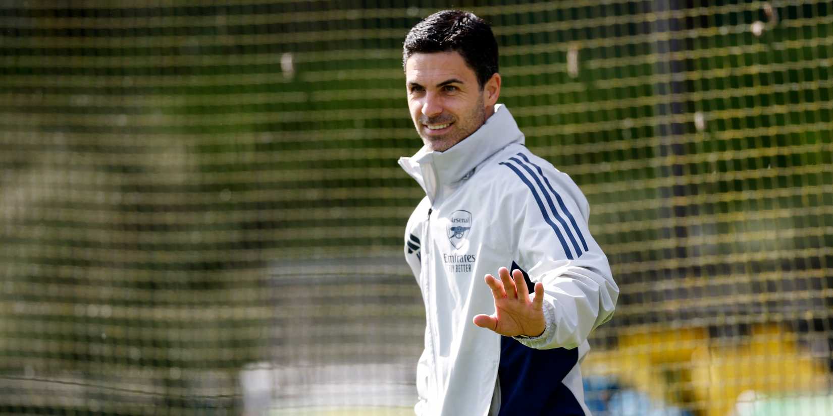 Arsenal manager Mikel Arteta during training 