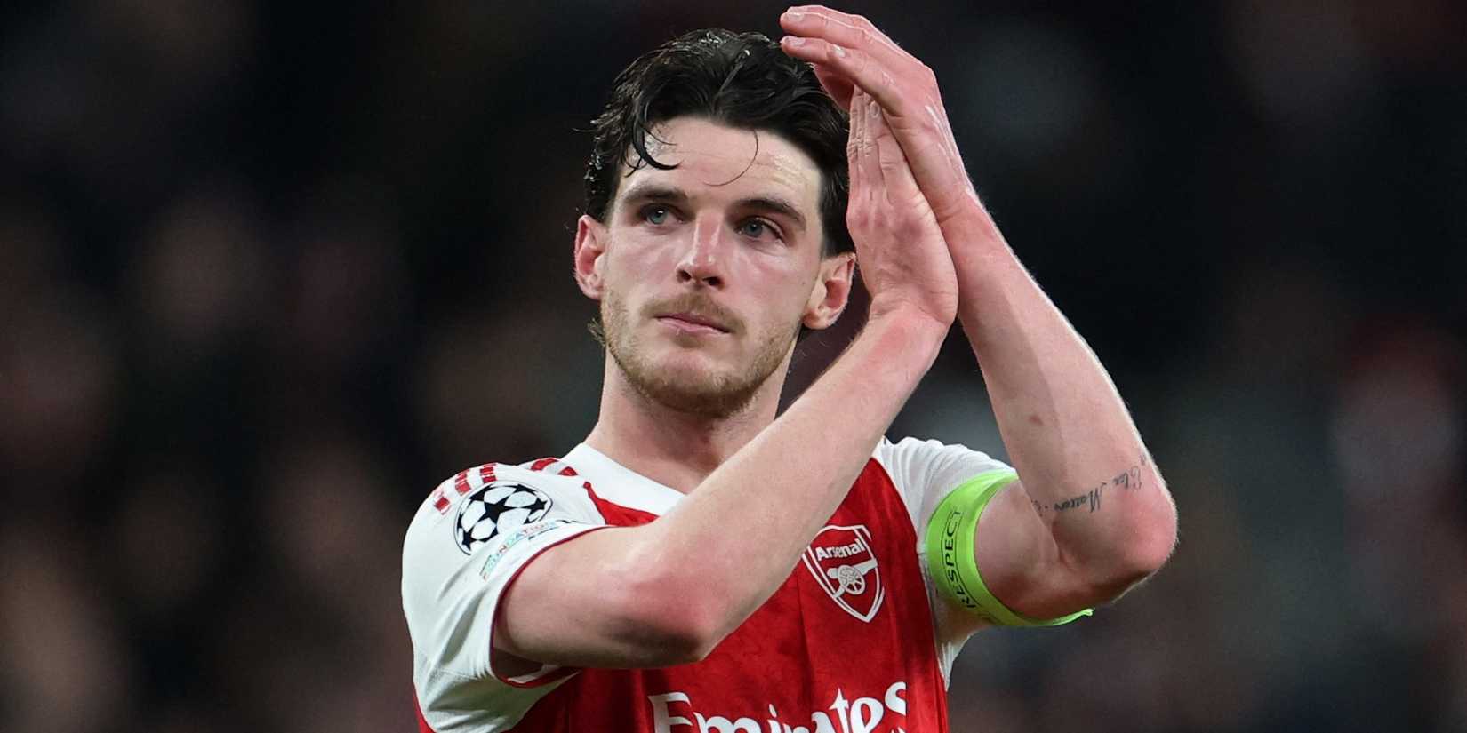 Declan Rice, do Arsenal, comemora após a partida
