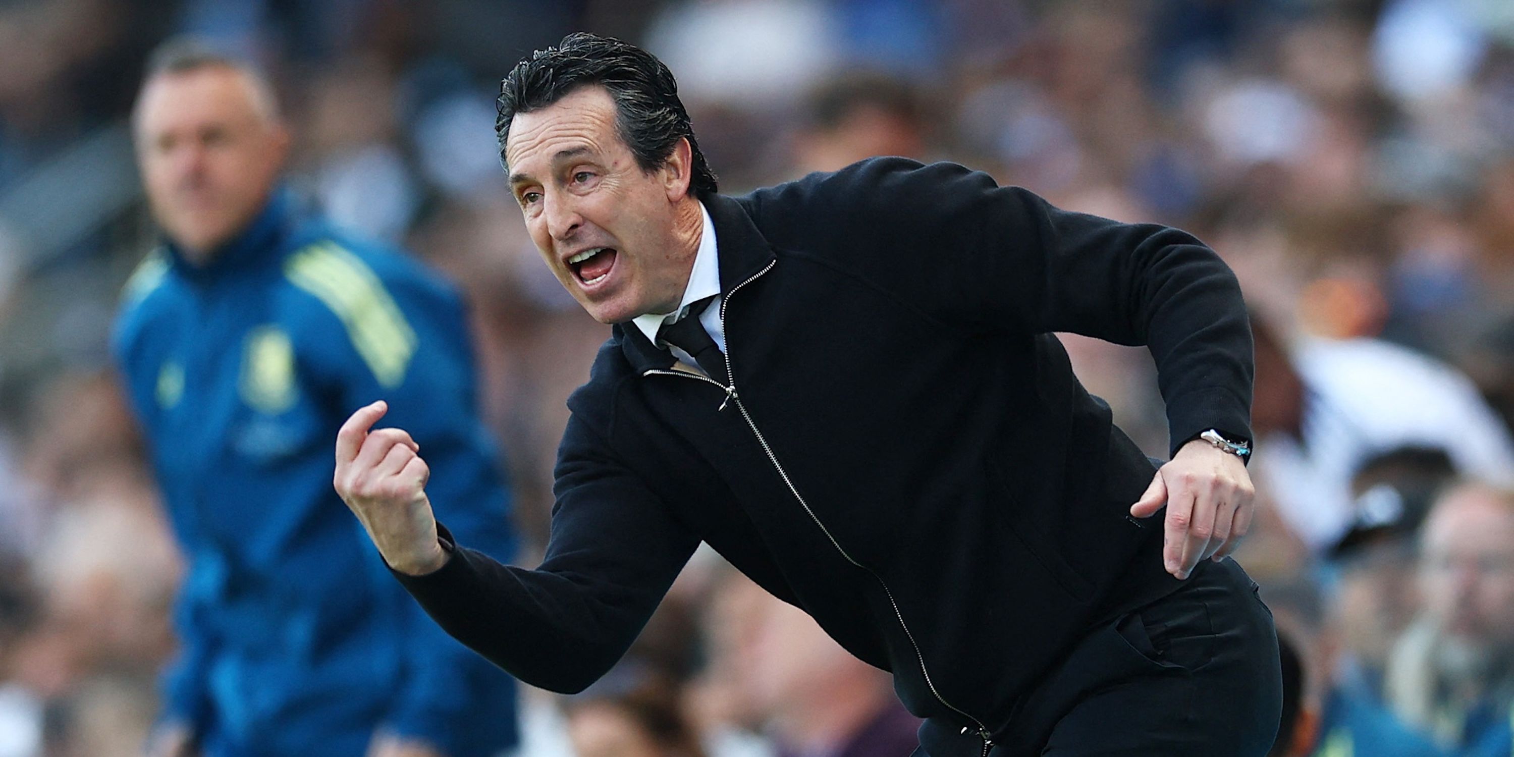 Aston Villa manager Unai Emery reacts