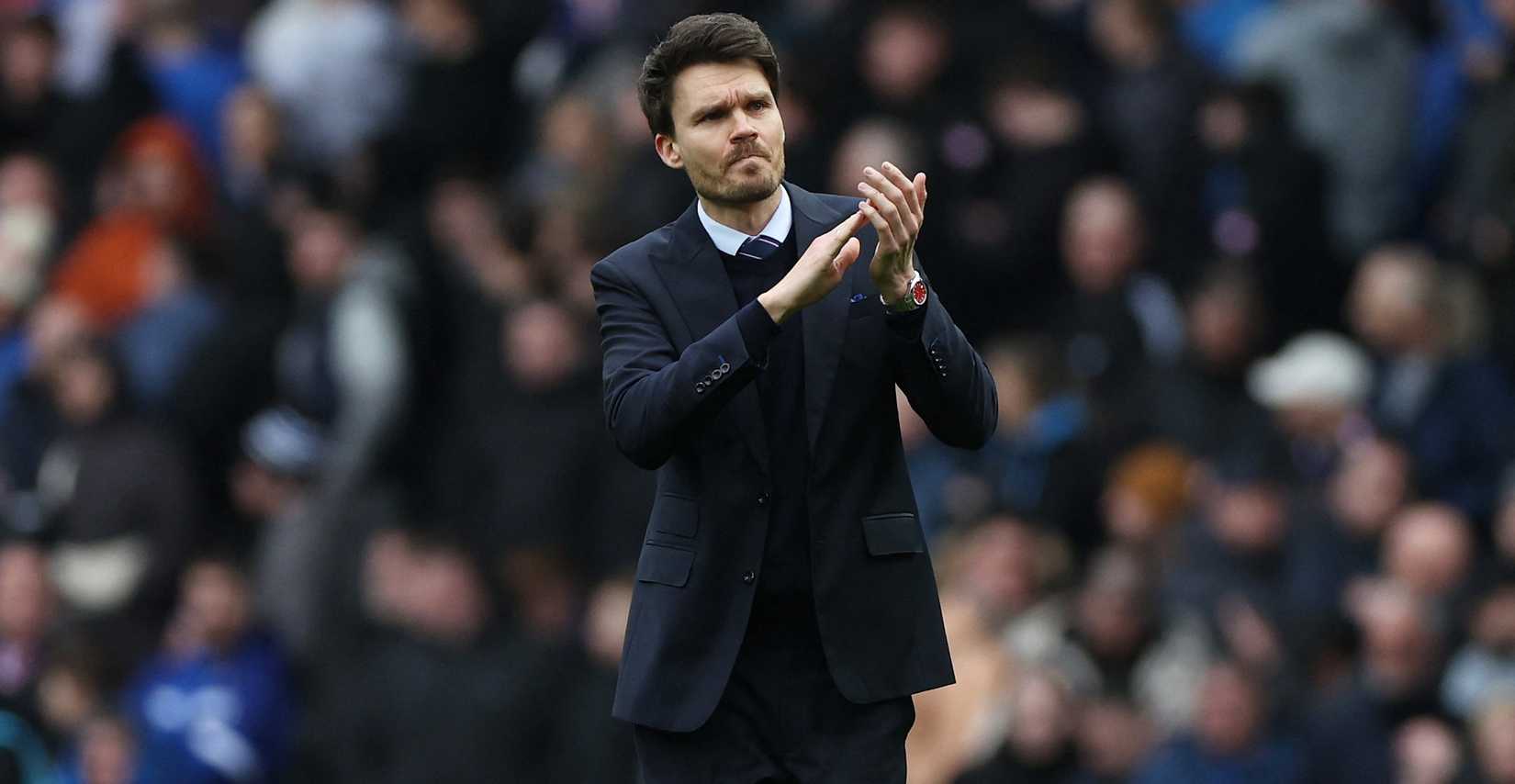 Rangers manager Danny Rohl applauds the fans after the game