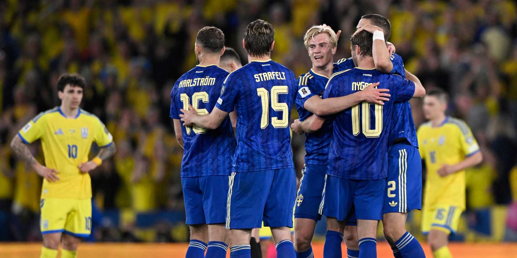 Sweden's Lucas Bergvall, Jesper Karlstrom, Carl Starfelt and Benjamin Nygren