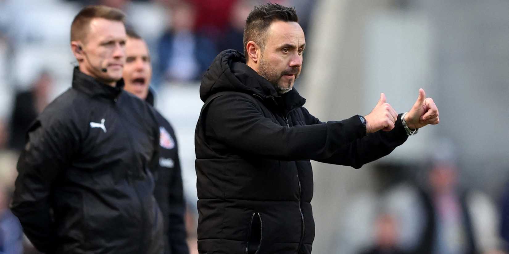 Tottenham Hotspur manager Roberto De Zerbi reacts during the match-1
