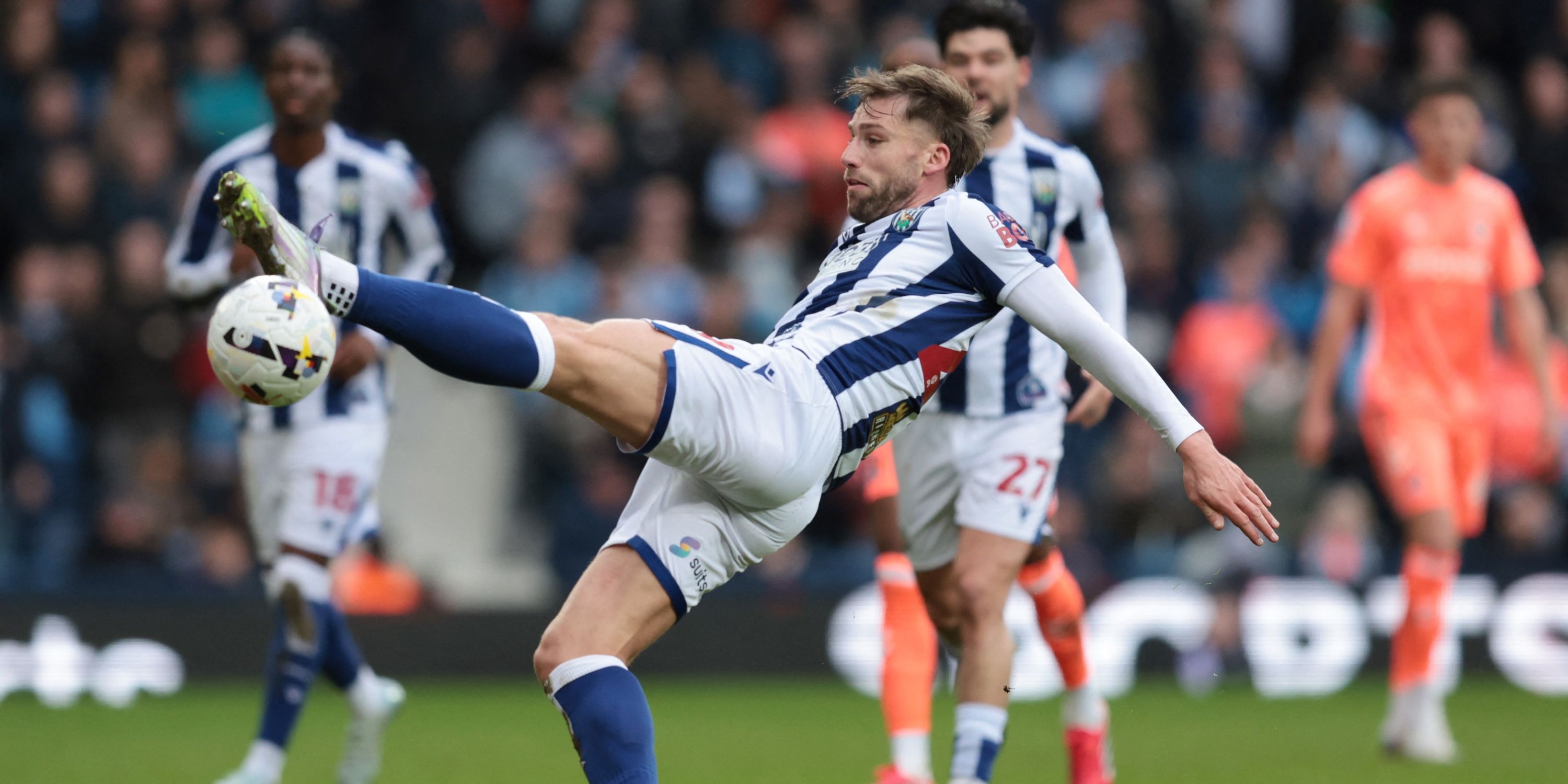 West Bromwich Albion's Charlie Taylor in action 